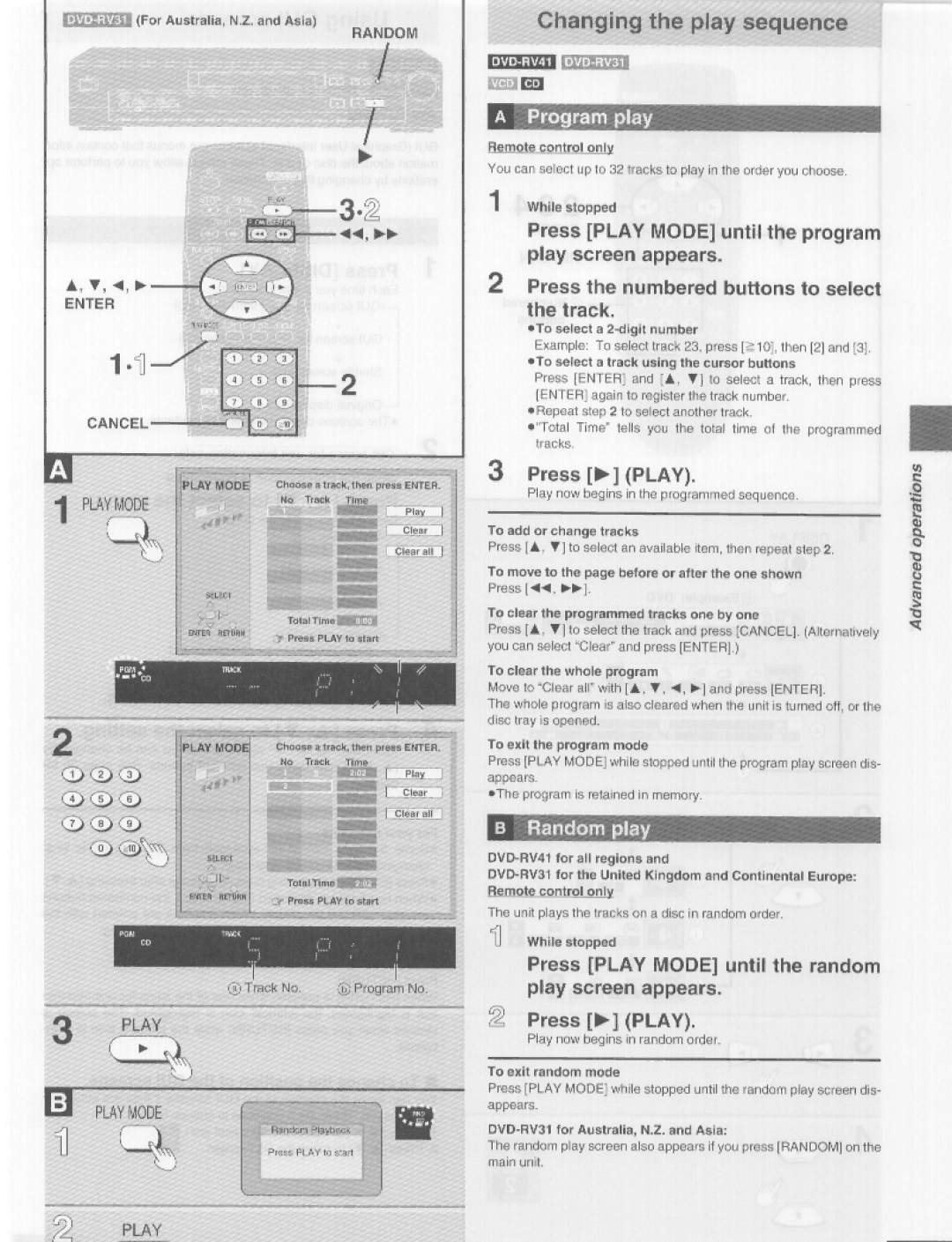 Panasonic DVD-RV41, DVD-RV31 manual 