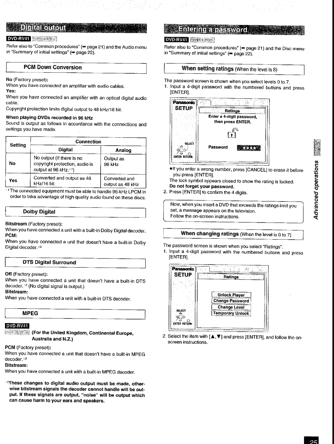 Panasonic DVD-RV31, DVD-RV41 manual 