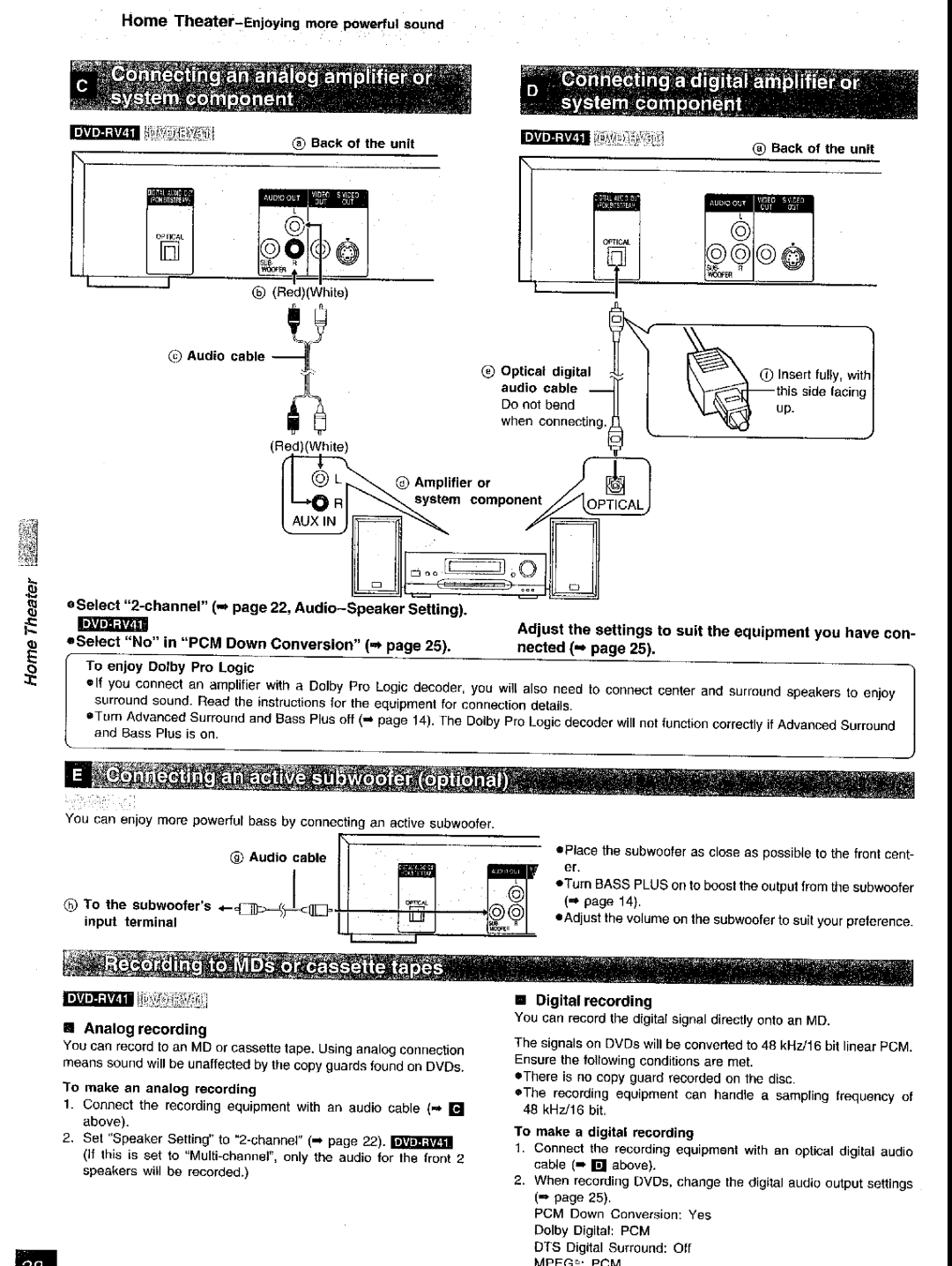 Panasonic DVD-RV41, DVD-RV31 manual 