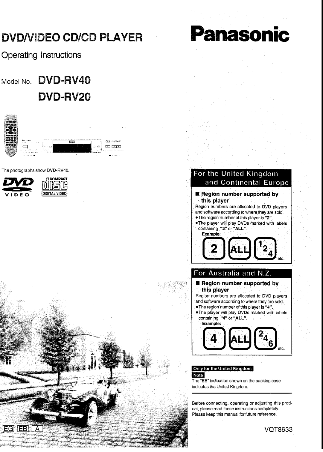 Panasonic DVD-RV40 manual 