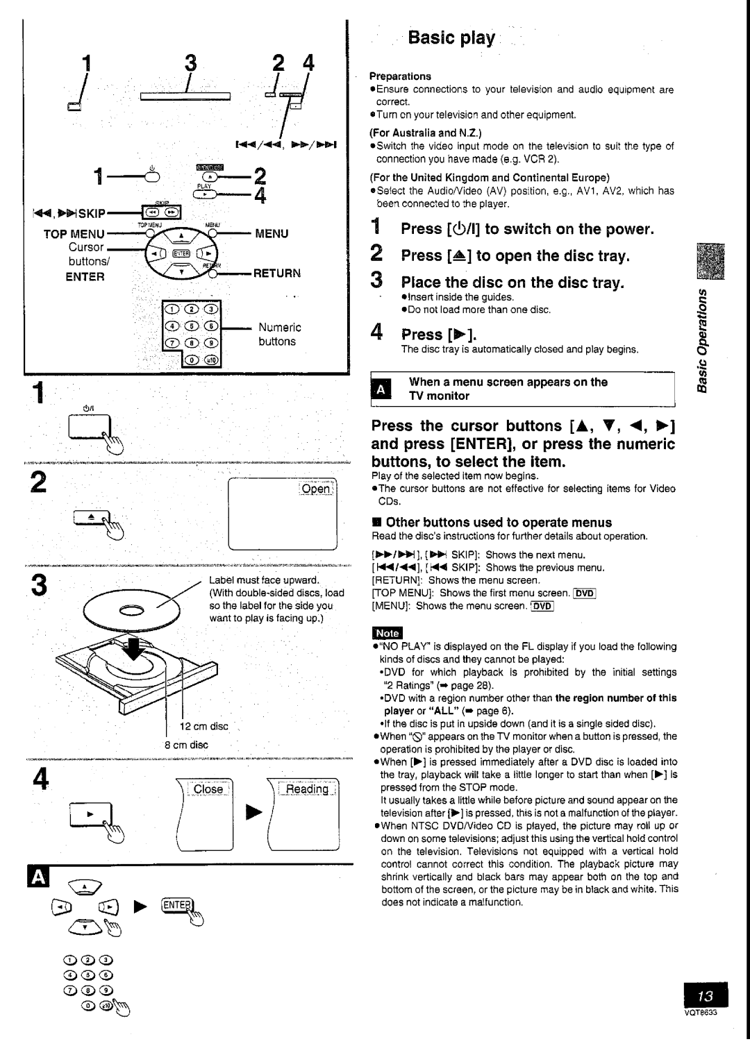 Panasonic DVD-RV40 manual 