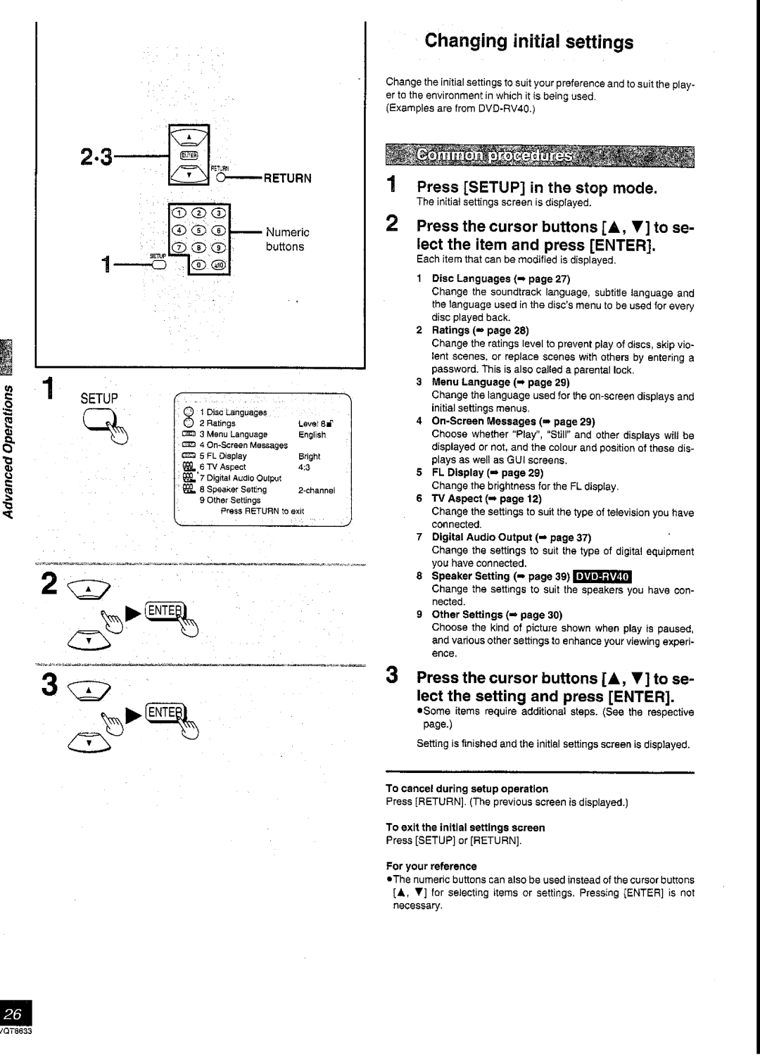 Panasonic DVD-RV40 manual 