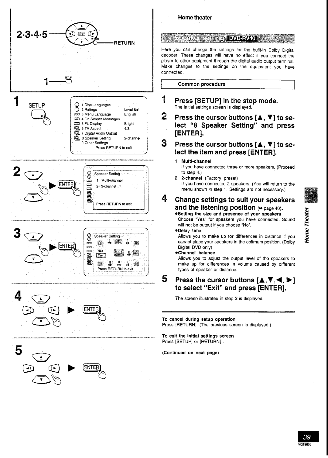 Panasonic DVD-RV40 manual 