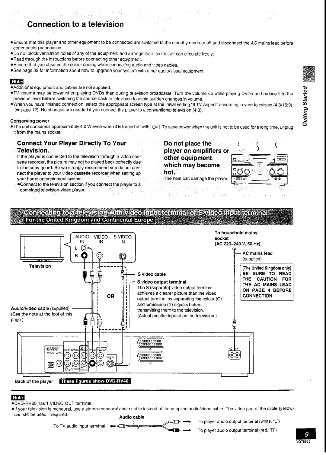 Panasonic DVD-RV40 manual 