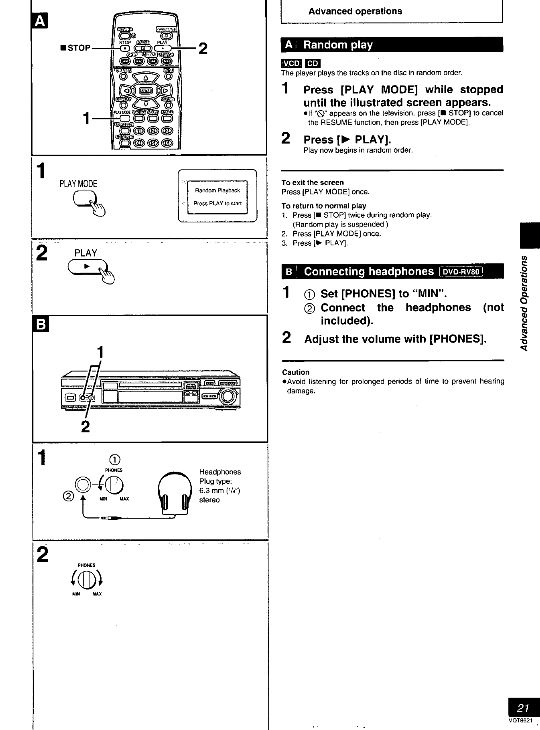 Panasonic DVD-RV80 manual 