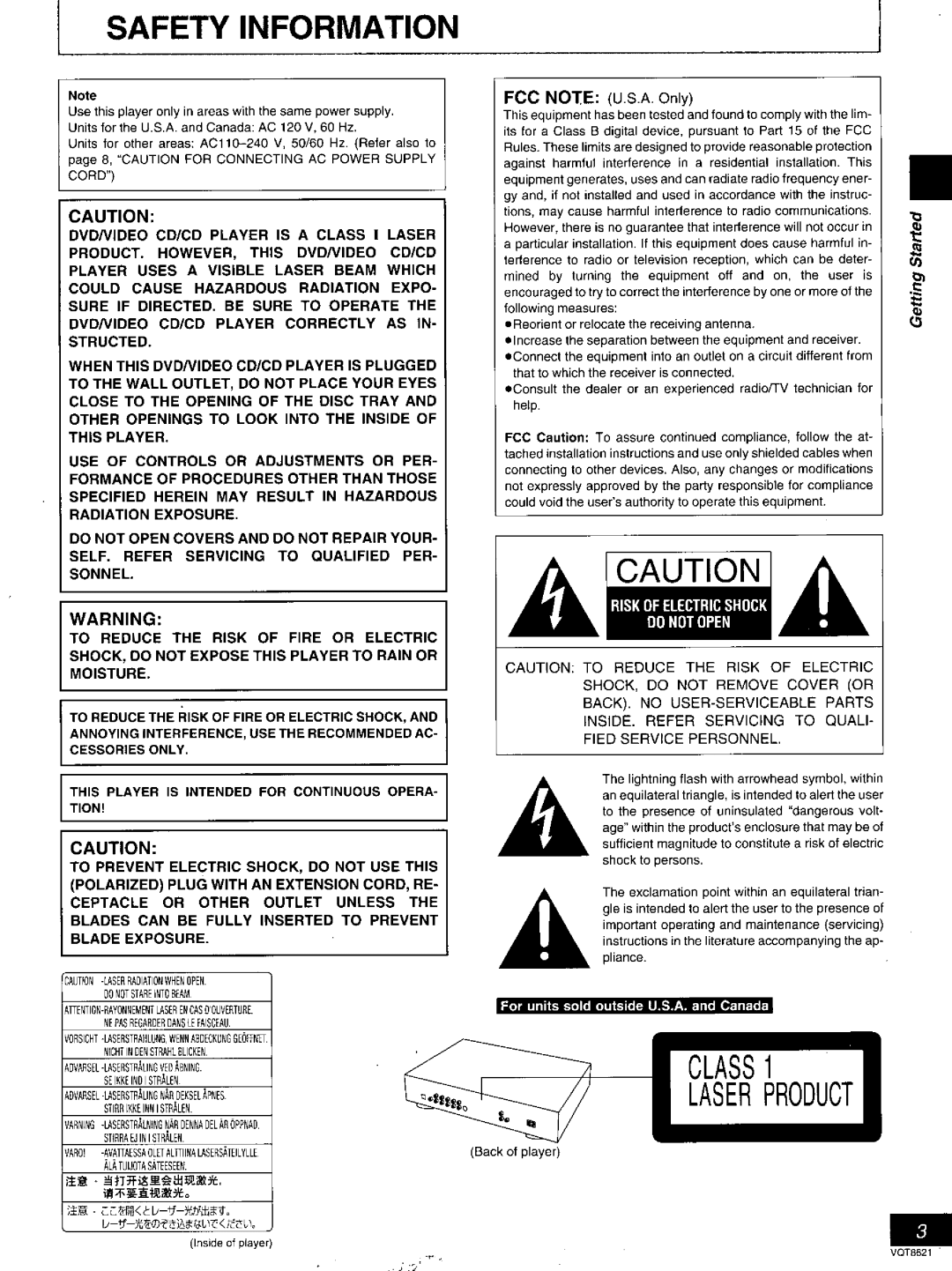 Panasonic DVD-RV80 manual 