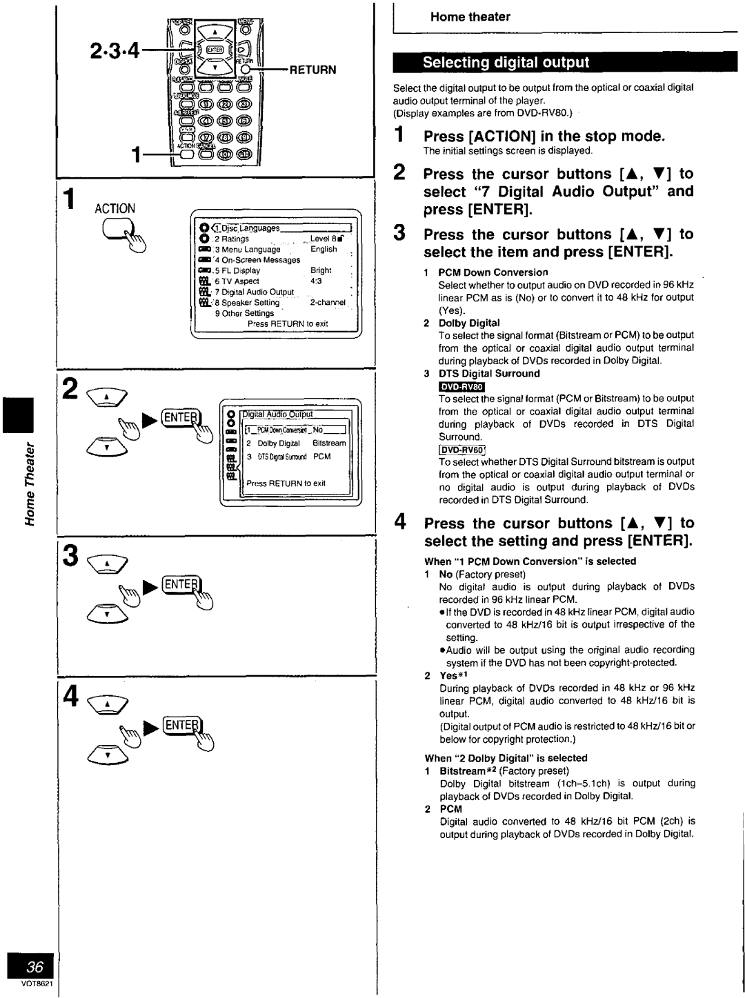 Panasonic DVD-RV80 manual 