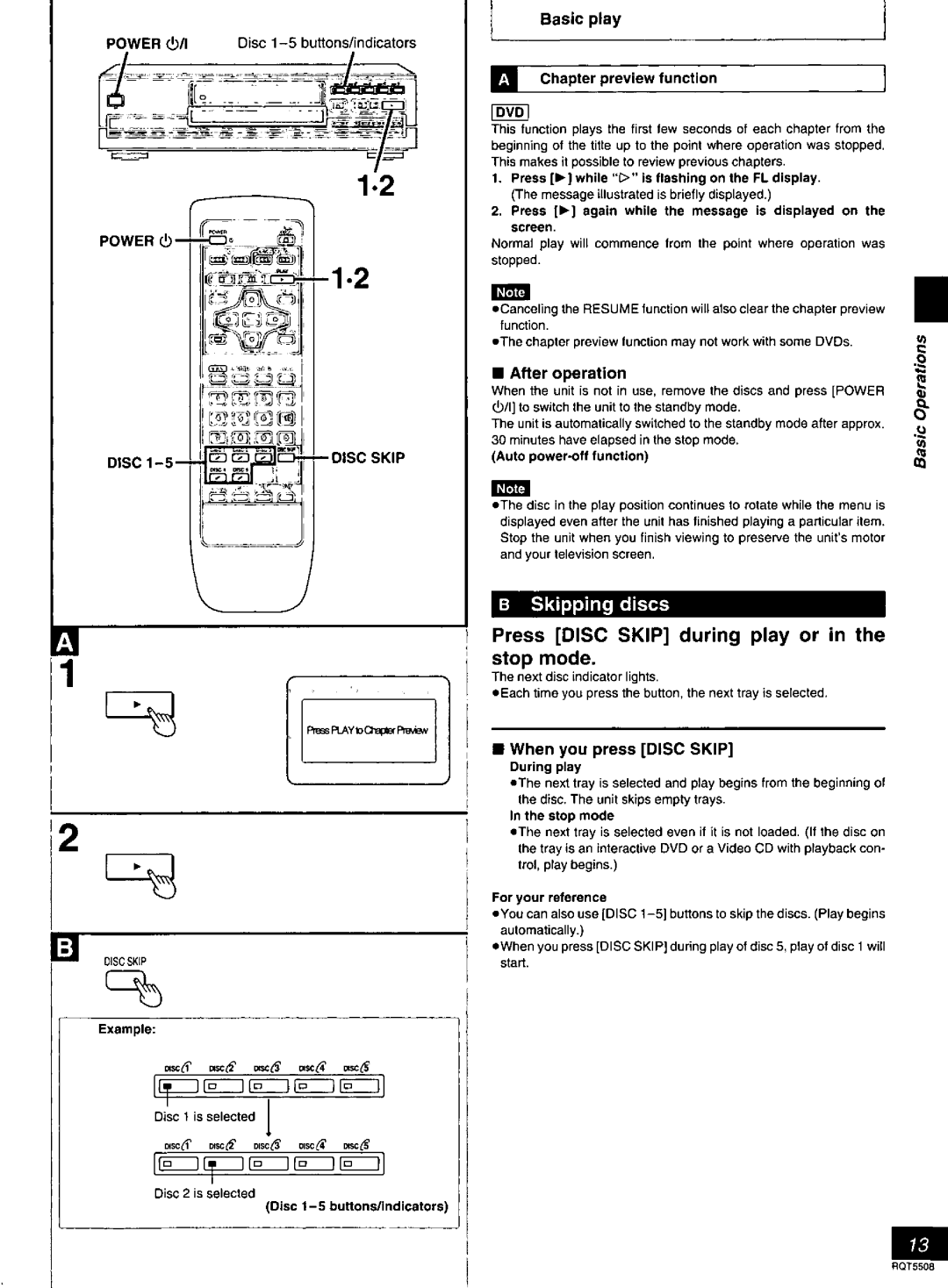 Panasonic DVD-CV35, DVDCV40 manual 