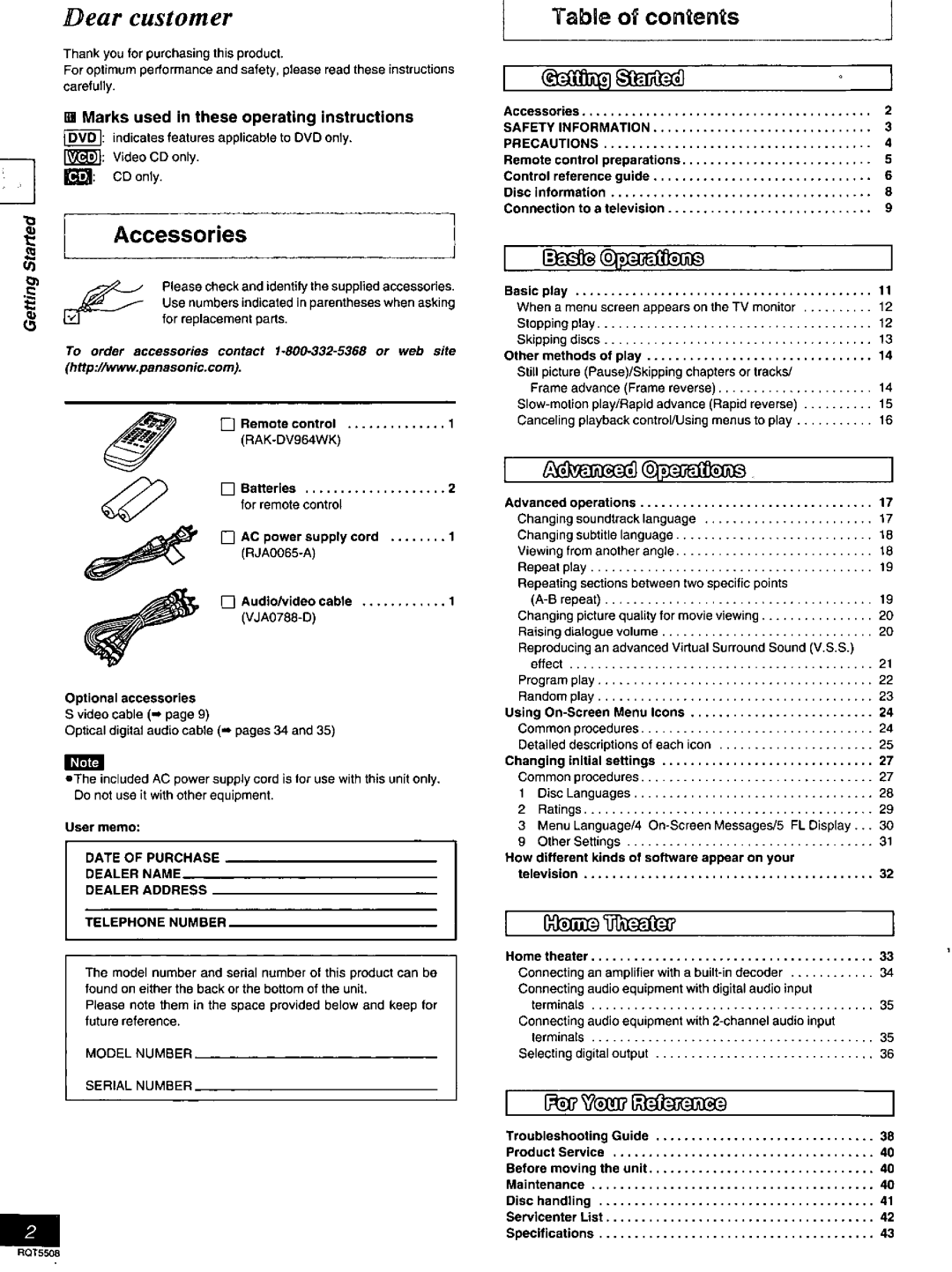 Panasonic DVDCV40, DVD-CV35 manual 