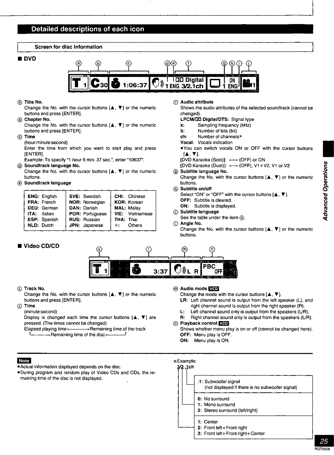 Panasonic DVD-CV35, DVDCV40 manual 