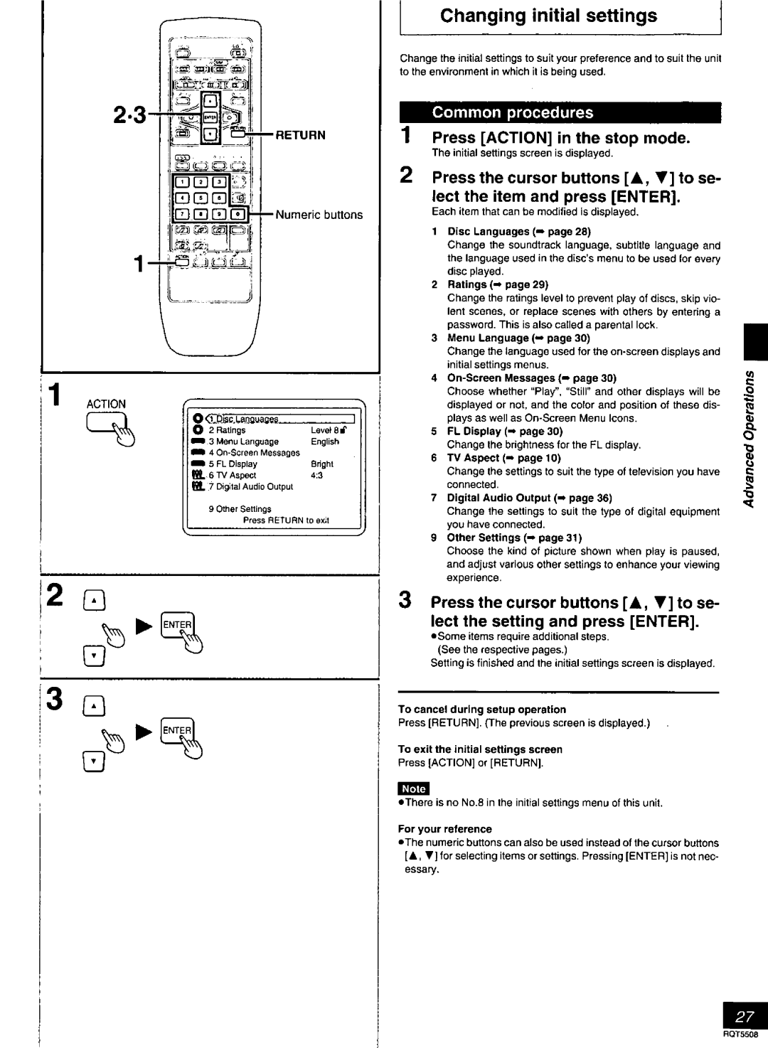 Panasonic DVD-CV35, DVDCV40 manual 