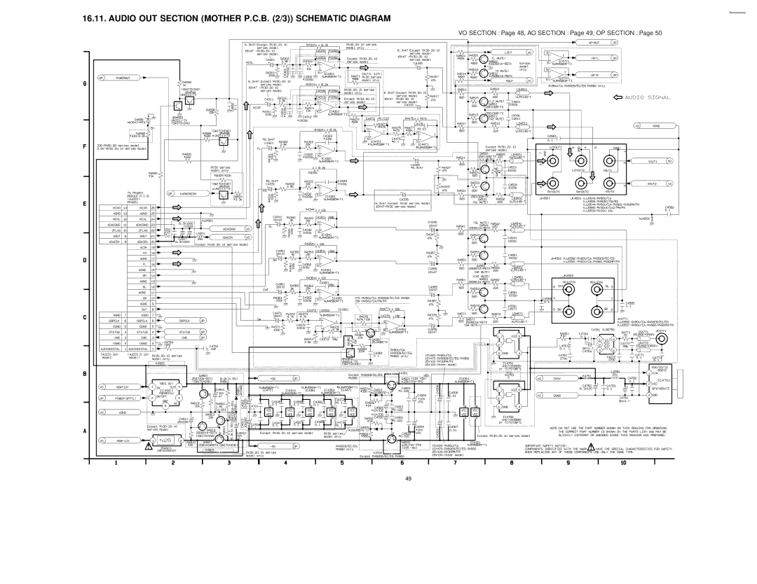 Panasonic DVDRV60 specifications Audio OUT Section Mother P.C.B /3 Schematic Diagram 