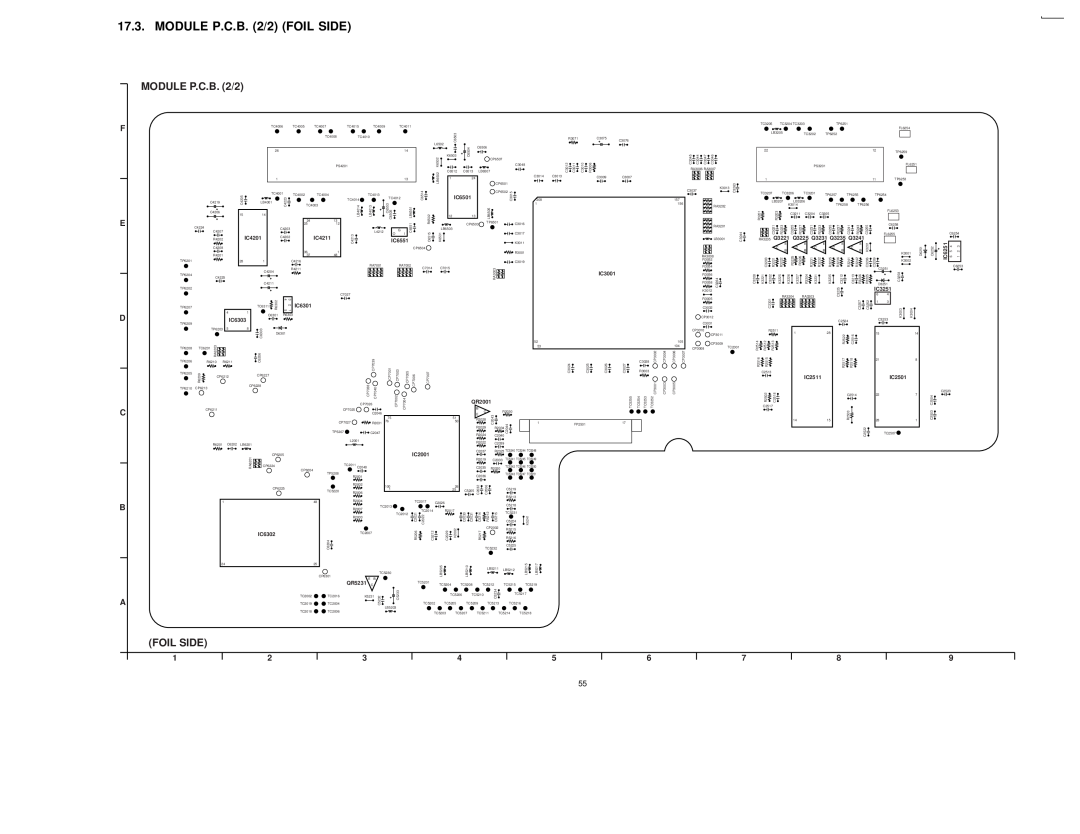 Panasonic DVDRV60 specifications MODULE P.C.B. 2/2 FOIL SIDE, Foil Side, D C B A 