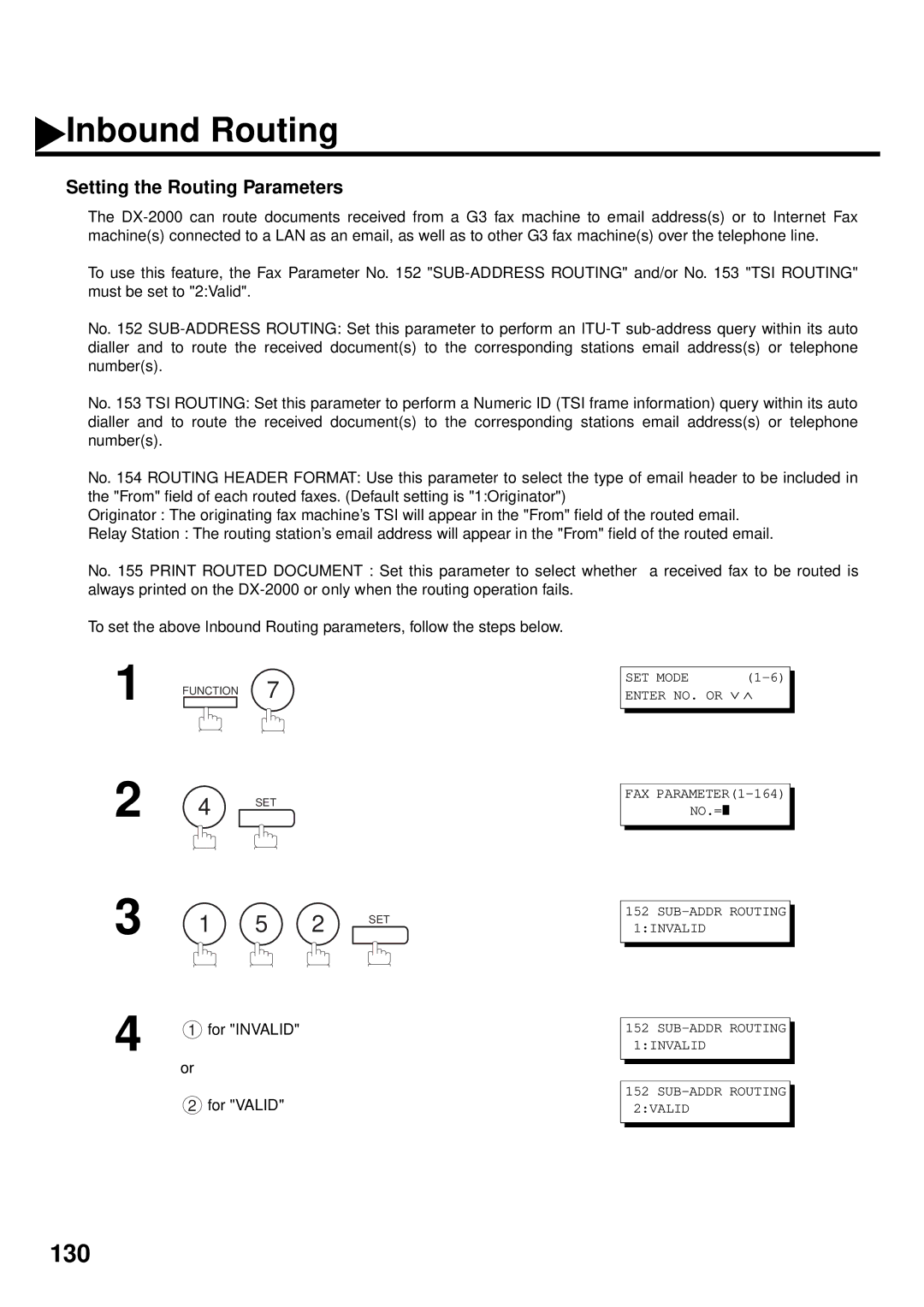 Panasonic DX-2000 manual Inbound Routing, Setting the Routing Parameters 