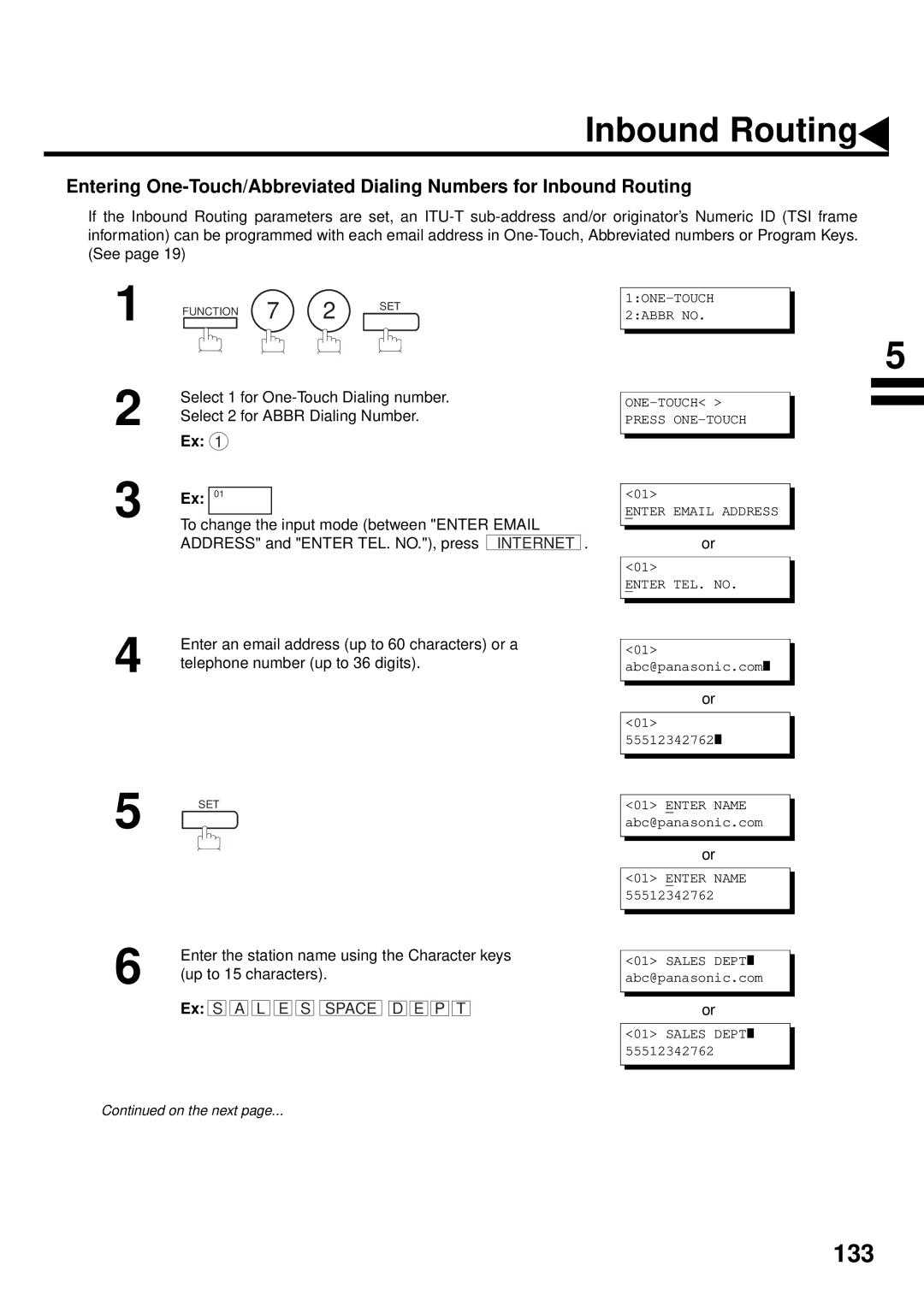 Panasonic DX-2000 manual Enter the station name using the Character keys, Up to 15 characters 