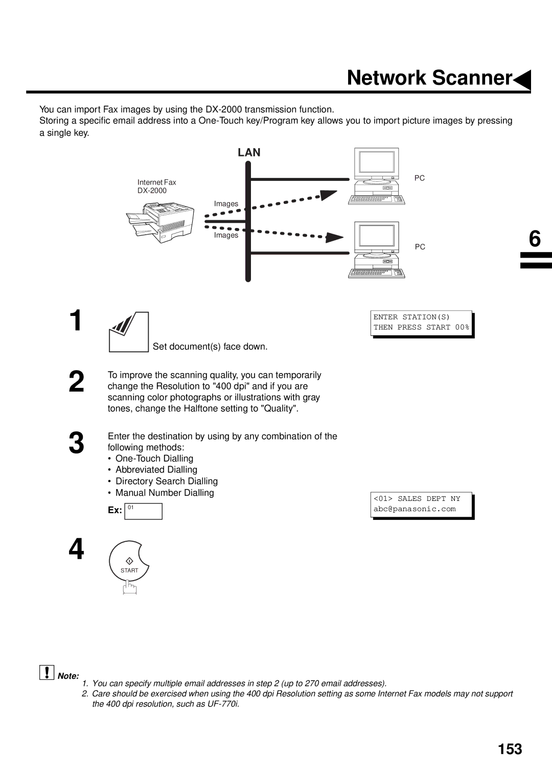 Panasonic DX-2000 manual Network Scanner 