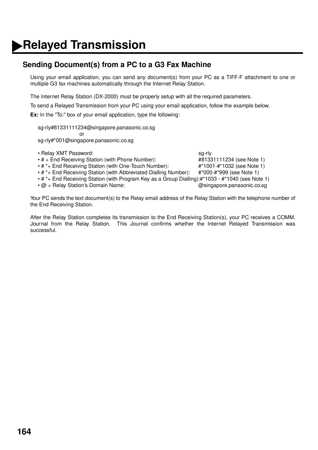 Panasonic DX-2000 manual Sending Documents from a PC to a G3 Fax Machine 