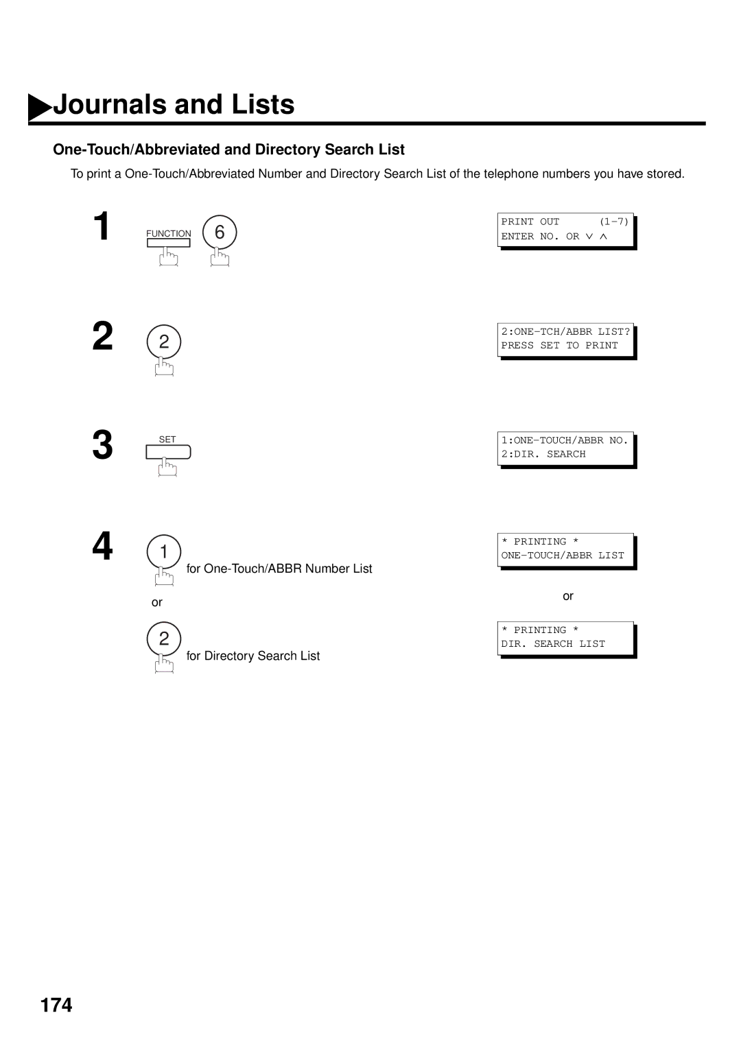 Panasonic DX-2000 manual One-Touch/Abbreviated and Directory Search List 