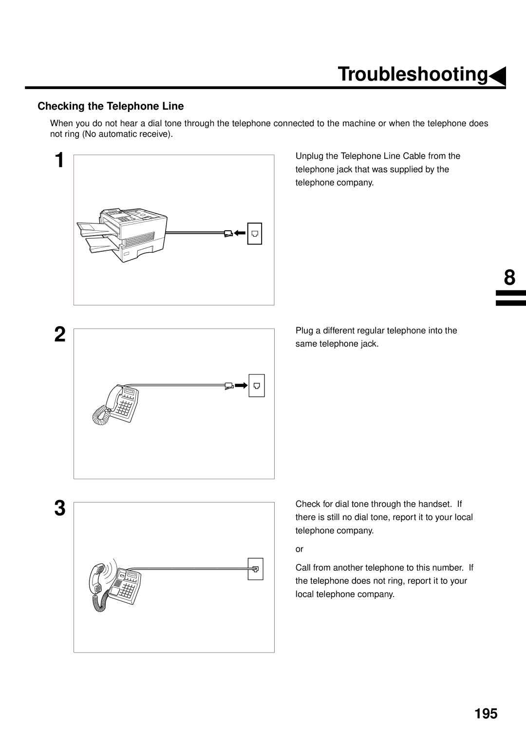 Panasonic DX-2000 manual Checking the Telephone Line 