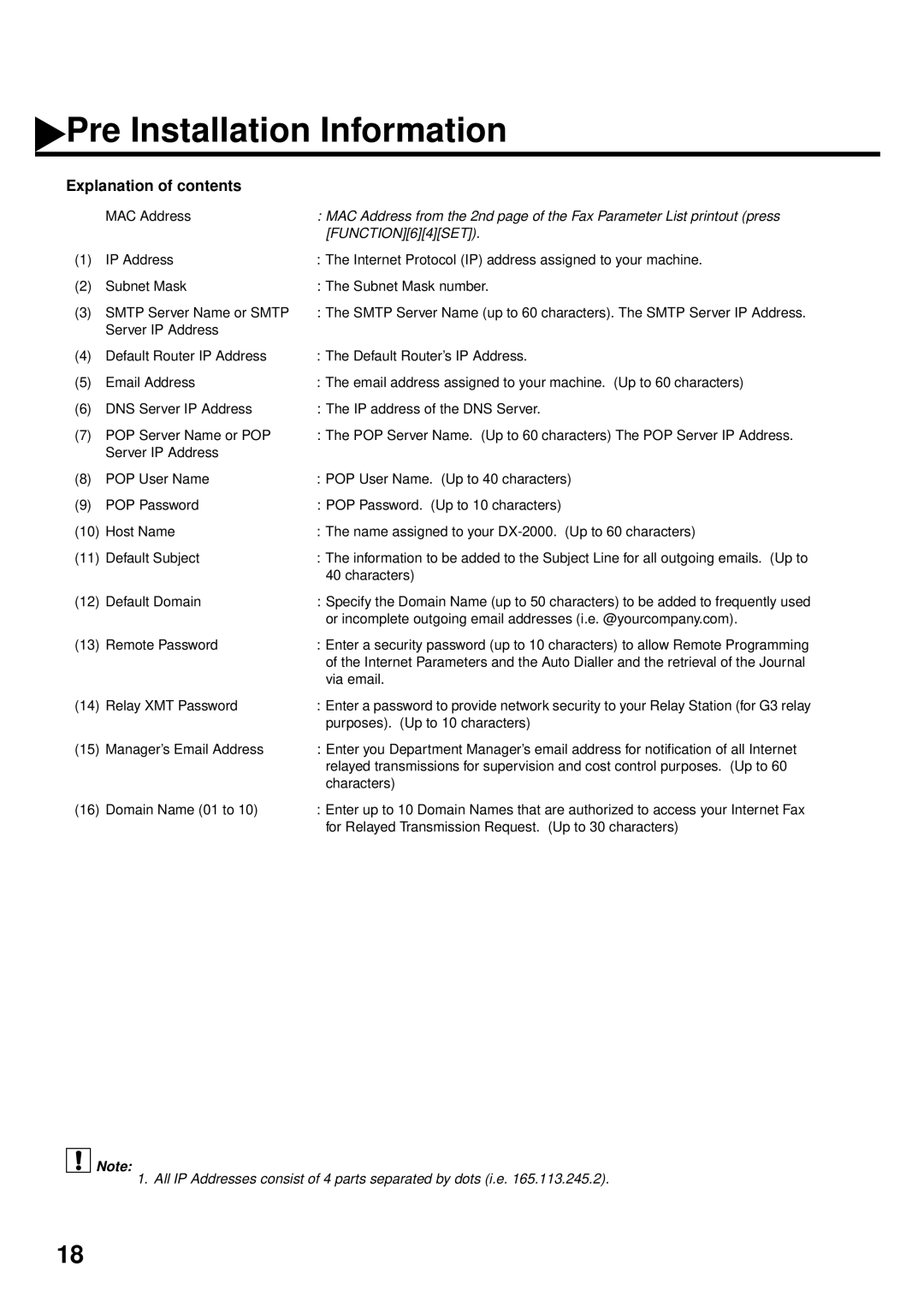 Panasonic DX-2000 manual Explanation of contents 