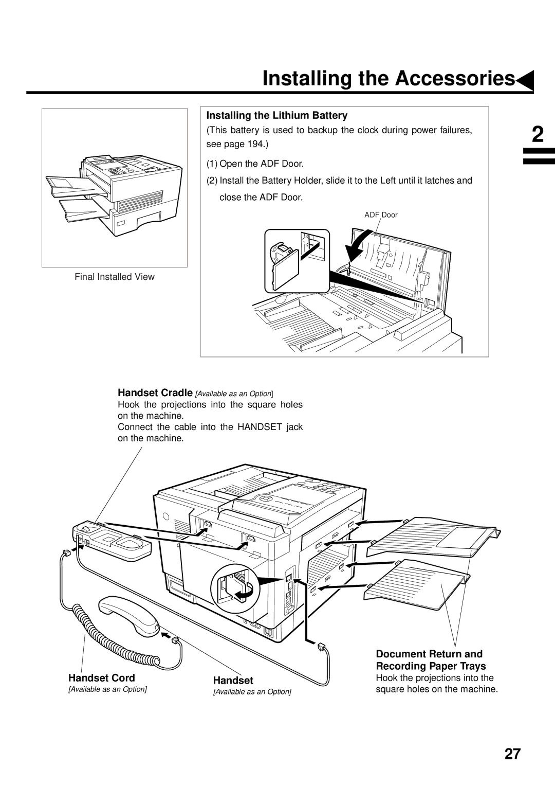 Panasonic DX-2000 manual Installing the Accessories, Final Installed View 