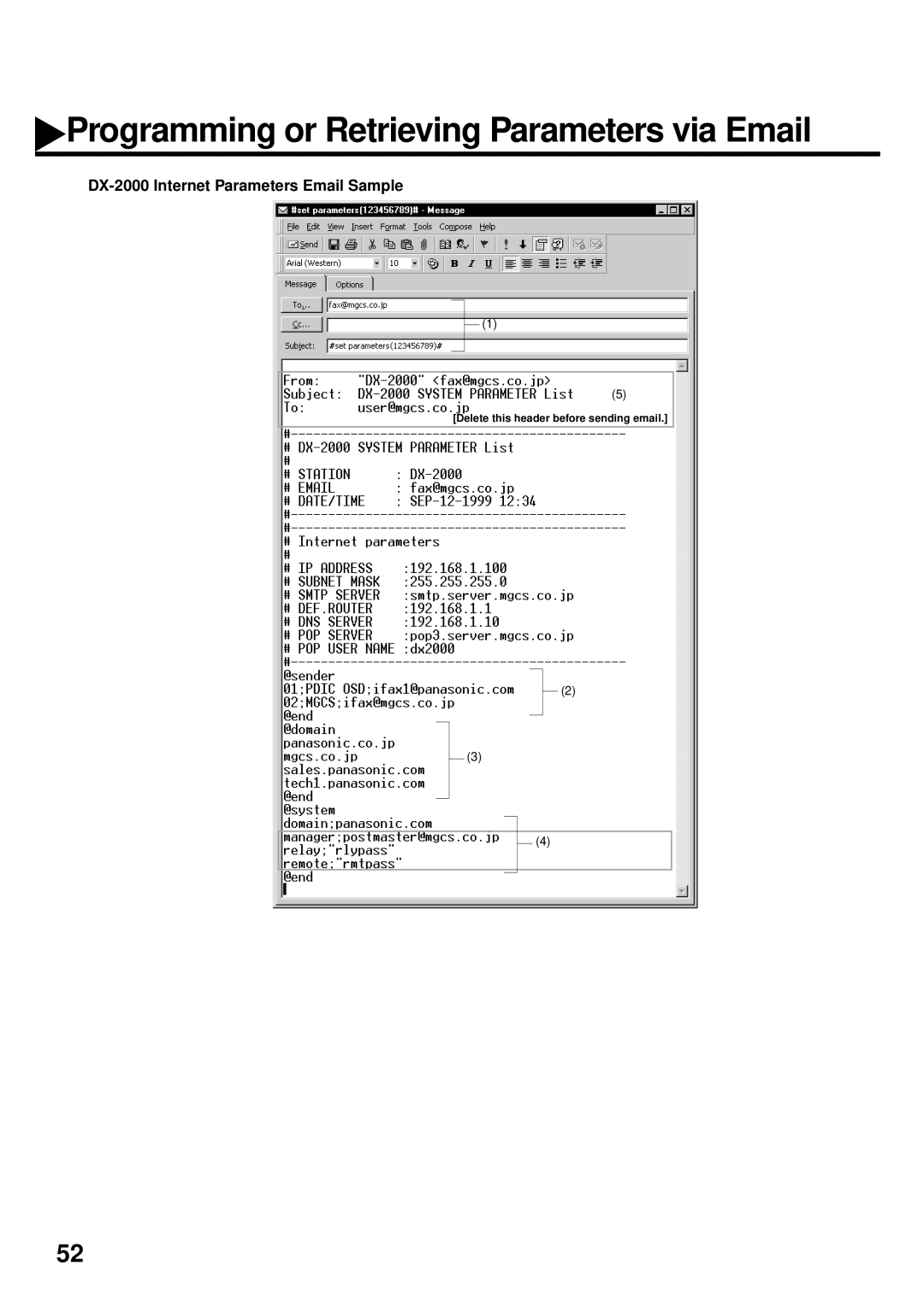 Panasonic DX-2000 manual Delete this header before sending email 