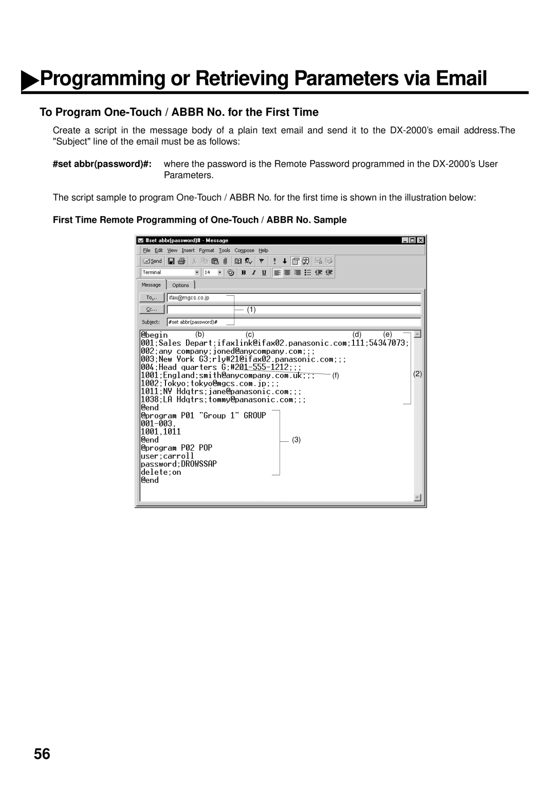 Panasonic DX-2000 manual To Program One-Touch / Abbr No. for the First Time 