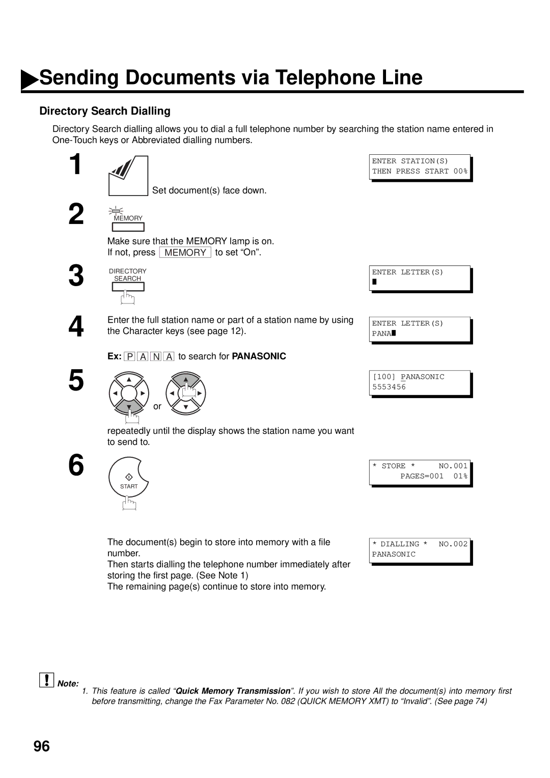 Panasonic DX-2000 manual Documents begin to store into memory with a file, Number 