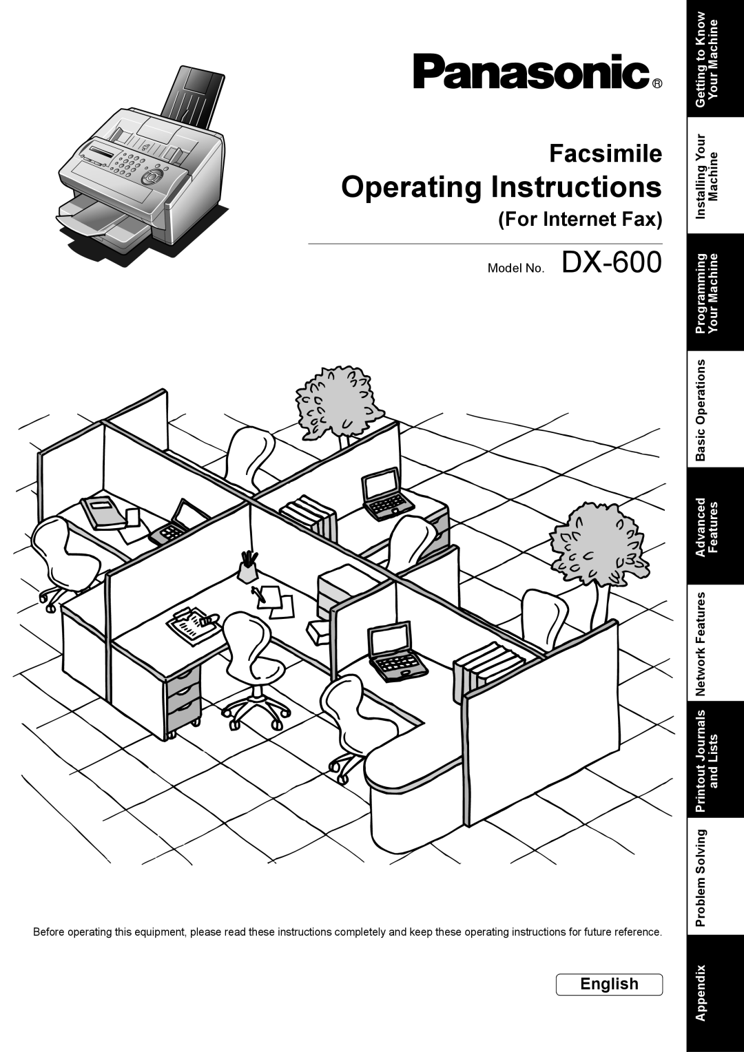 Panasonic appendix Operating Instructions, Model No. DX-600 