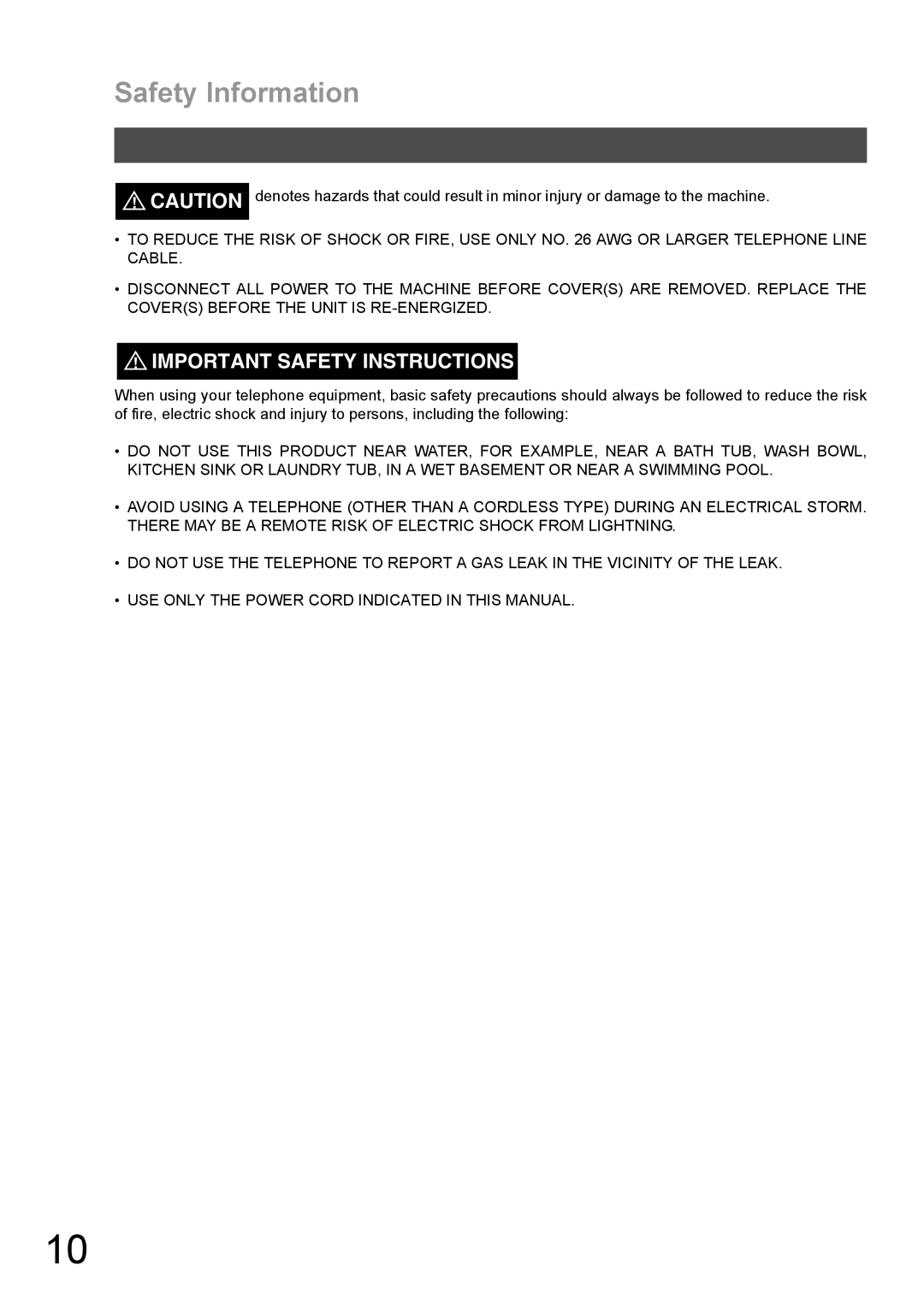 Panasonic DX-600 appendix Safety Information, Important Safety Instructions 