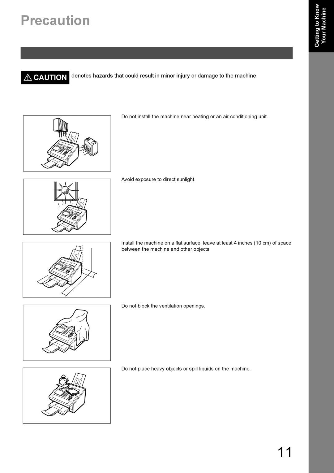 Panasonic DX-600 appendix Precaution 