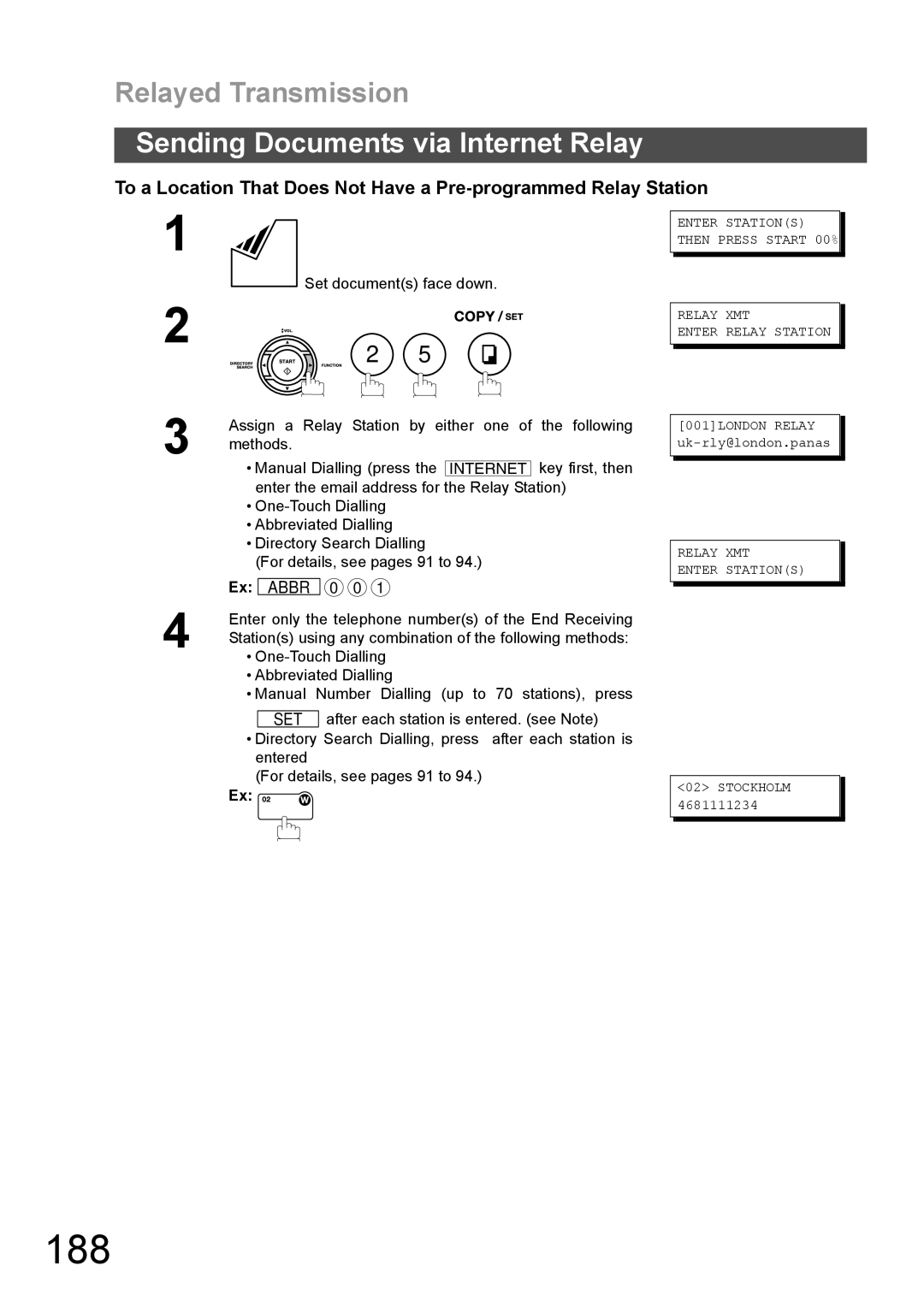 Panasonic DX-600 appendix 188, Relay XMT Enter Stations 