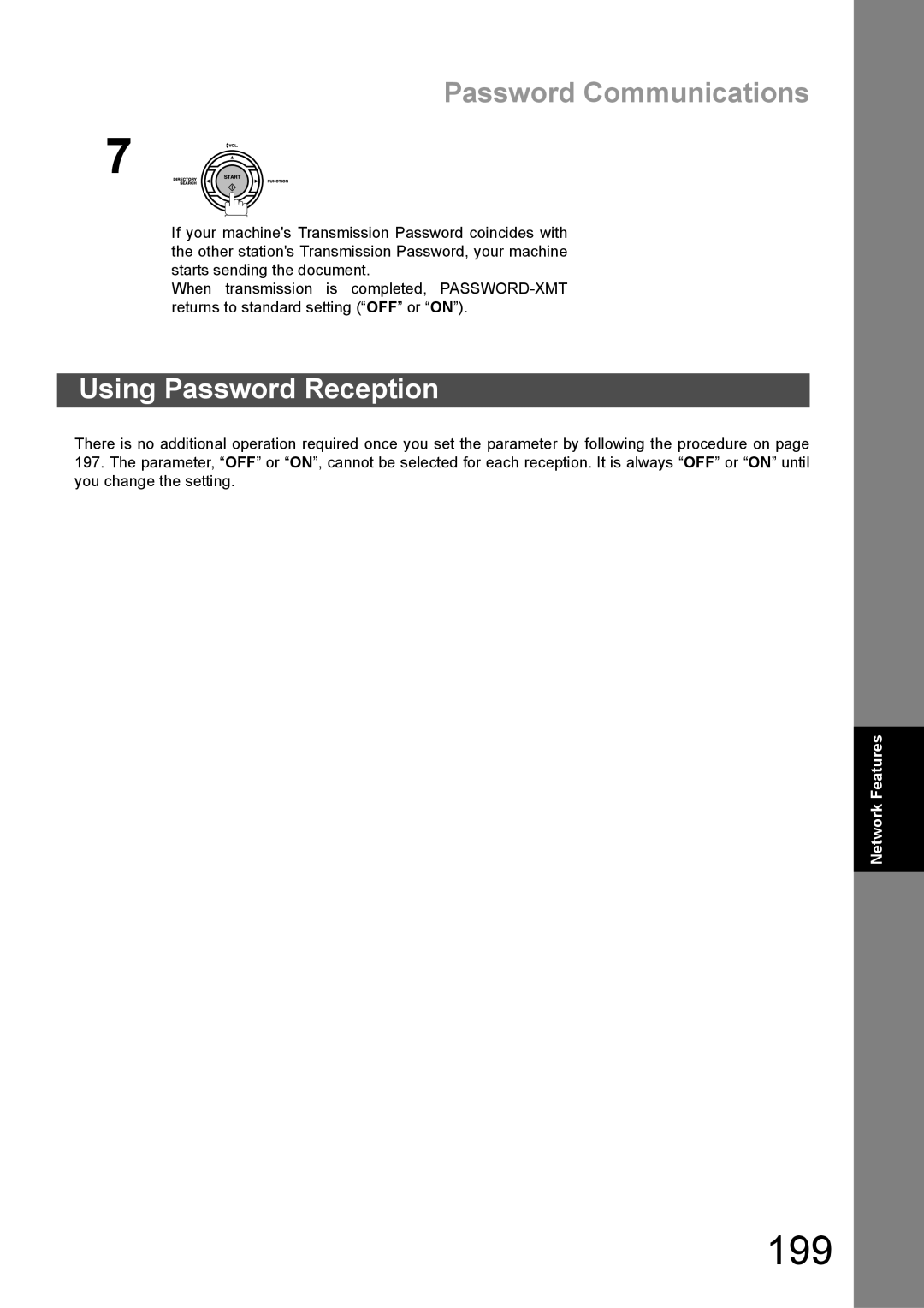 Panasonic DX-600 appendix 199, Using Password Reception 