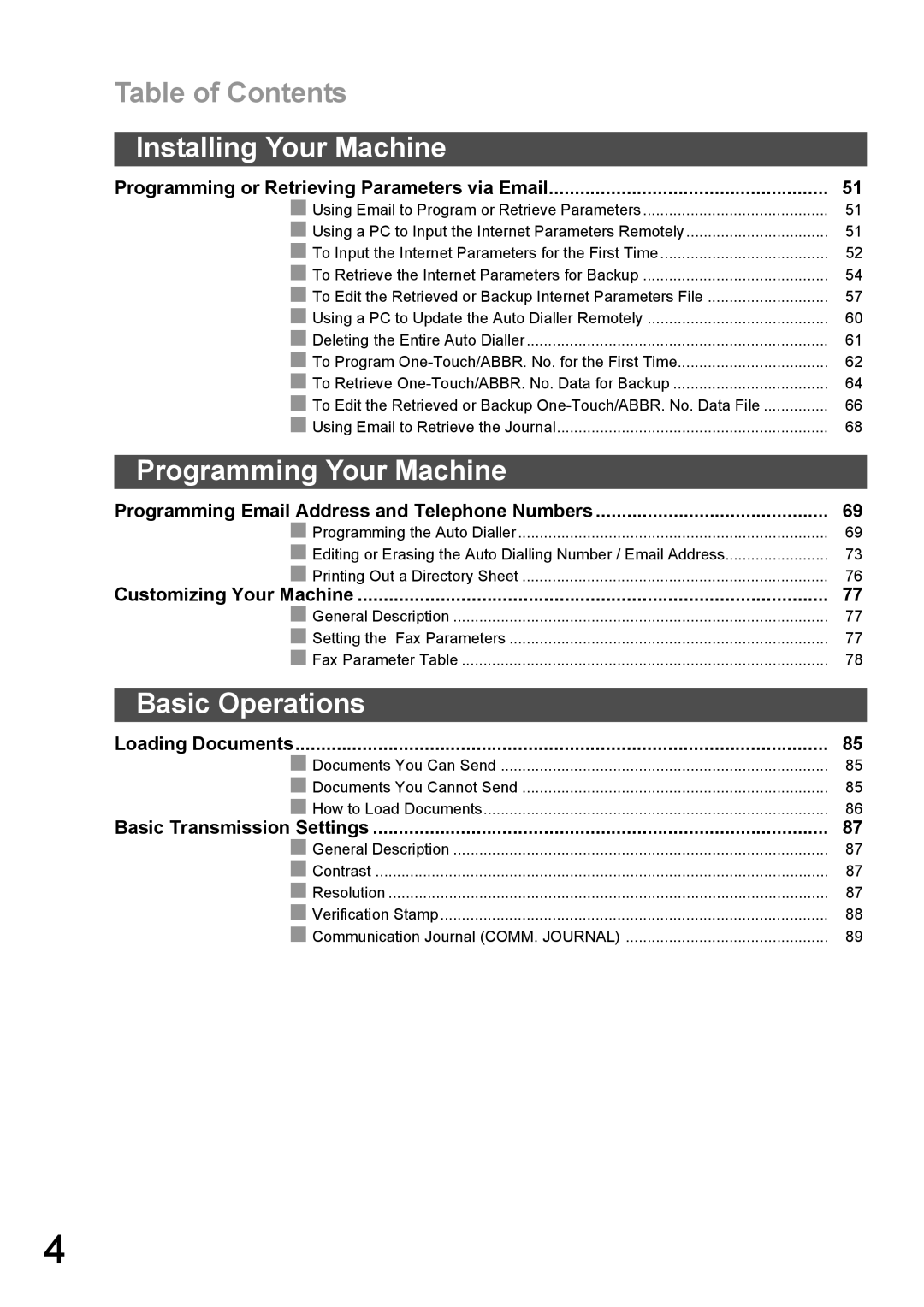 Panasonic DX-600 appendix Programming Your Machine, Basic Operations 