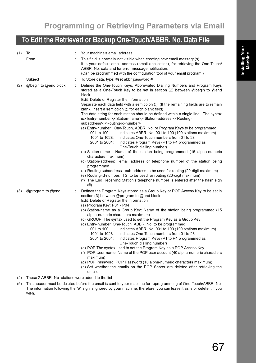 Panasonic DX-600 appendix IsEntry-numberStation-nameStation-addressRouting 