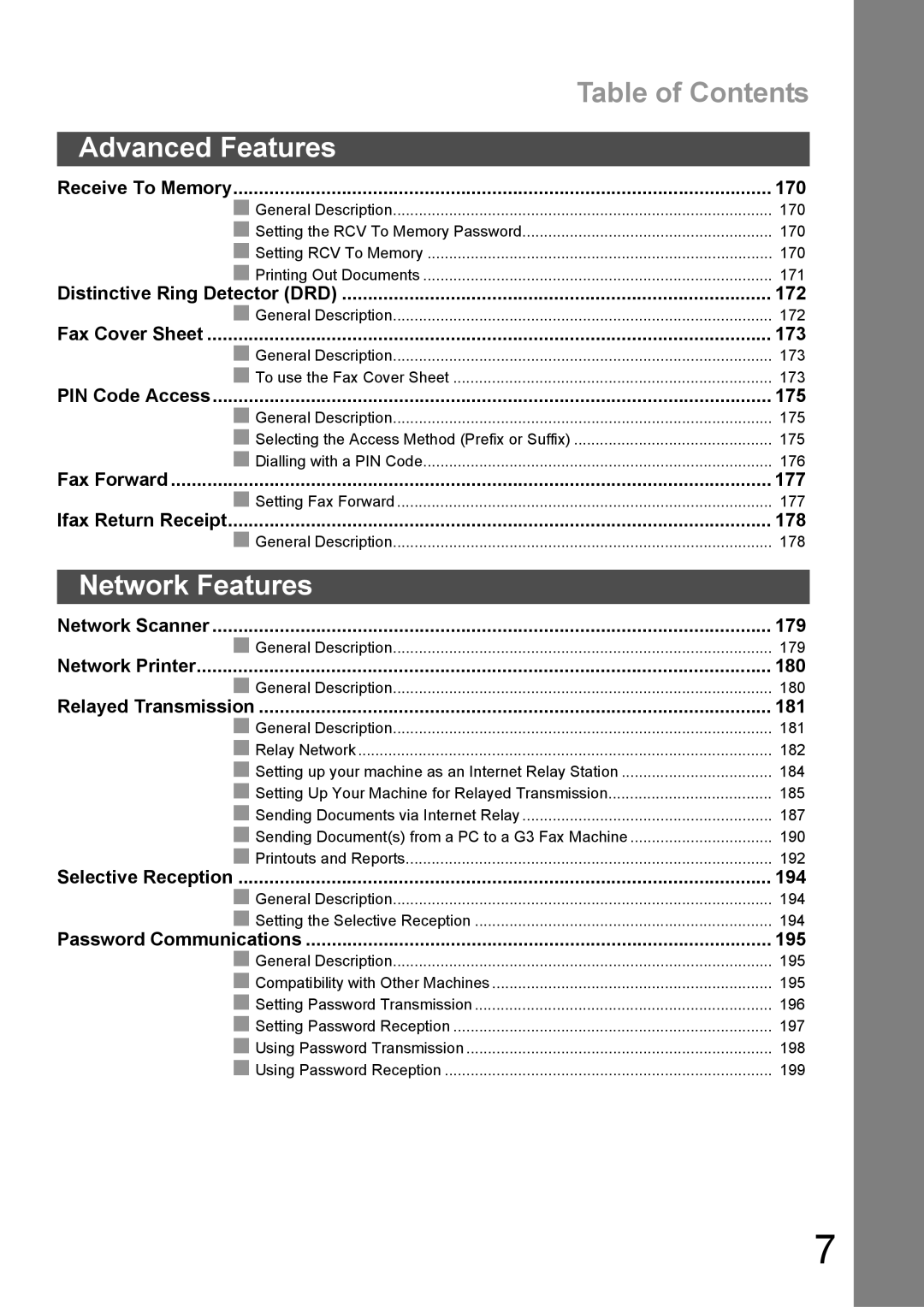 Panasonic DX-600 appendix Network Features 