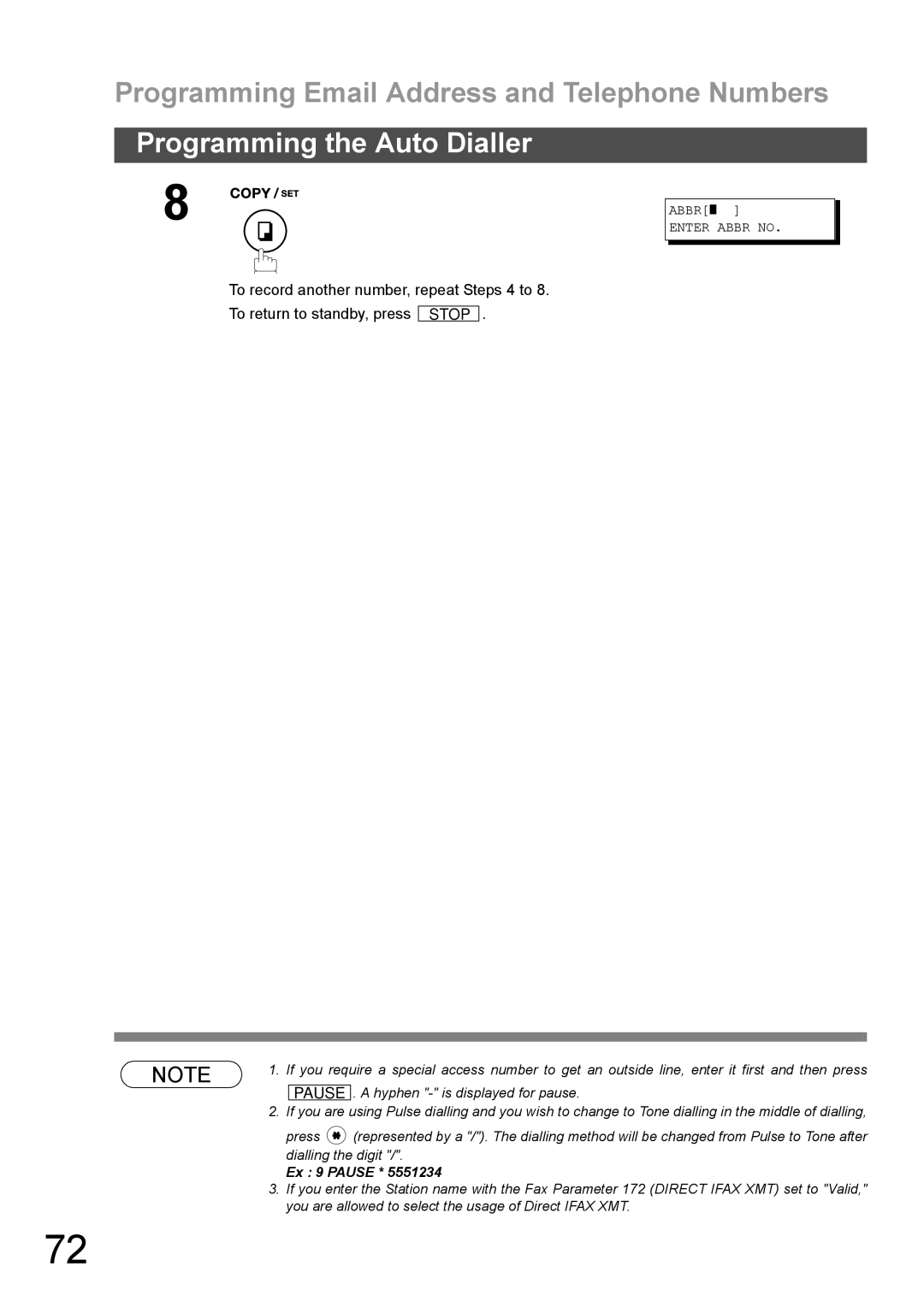 Panasonic DX-600 appendix Ex 9 Pause 