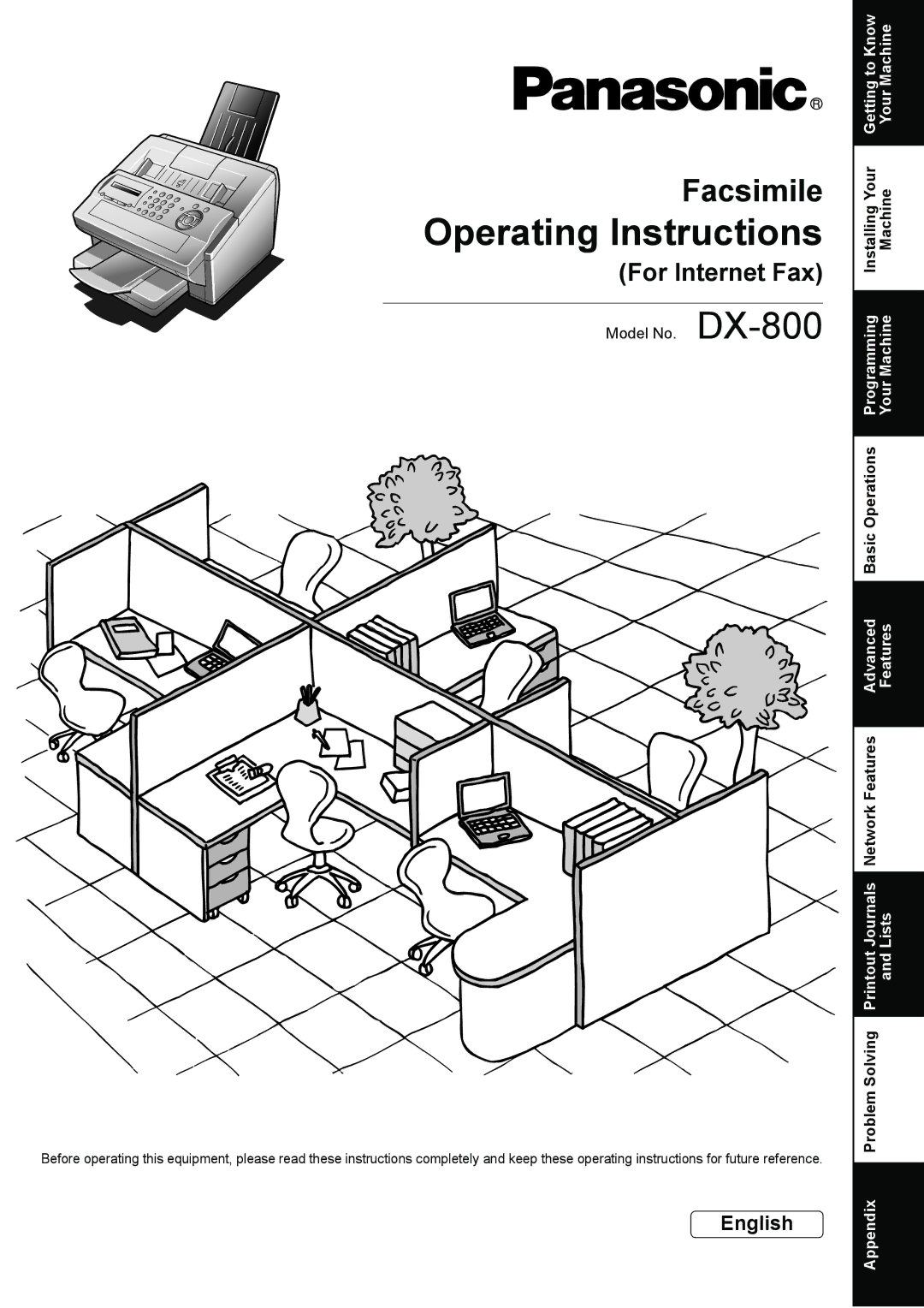 Panasonic appendix Operating Instructions, Model No. DX-800 