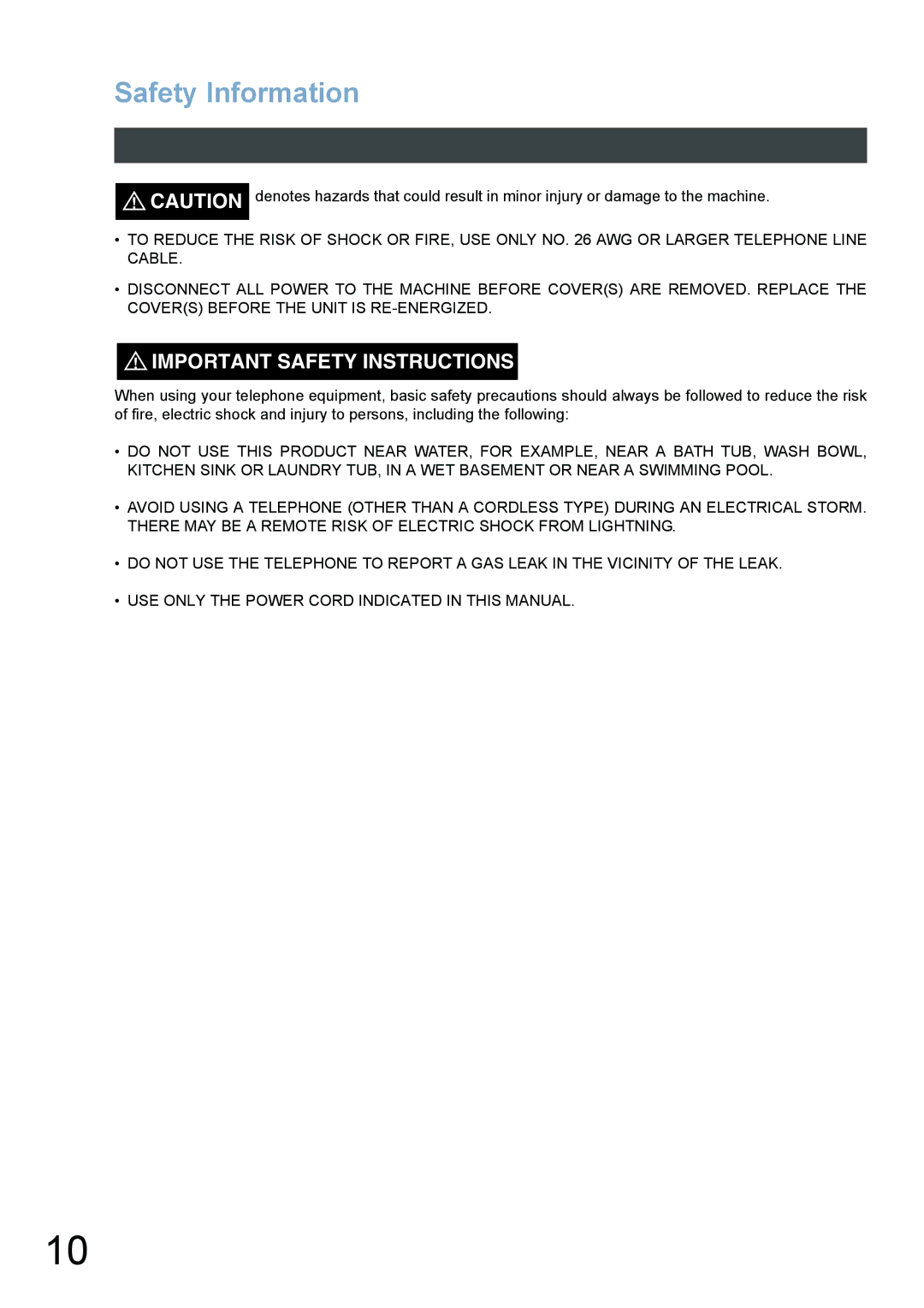 Panasonic DX-800 appendix Safety Information, Important Safety Instructions 