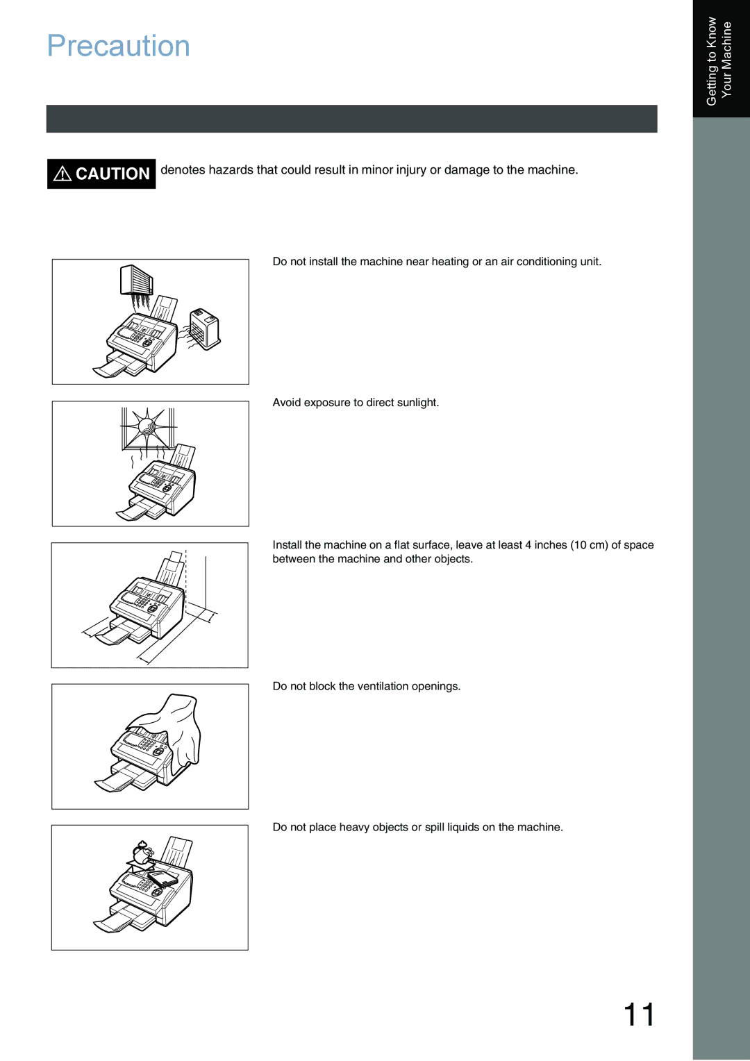 Panasonic DX-800 appendix Precaution 