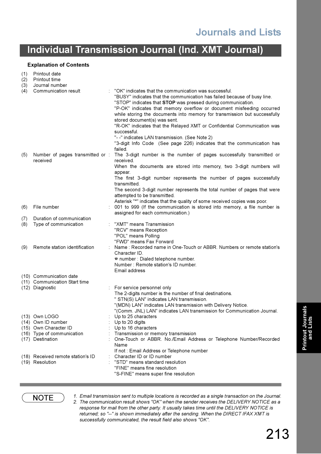 Panasonic DX-800 appendix 213, Explanation of Contents 