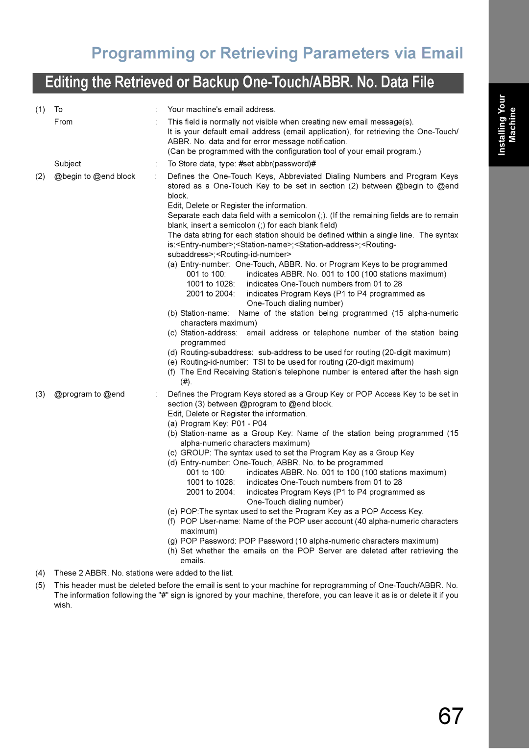 Panasonic DX-800 appendix IsEntry-numberStation-nameStation-addressRouting 