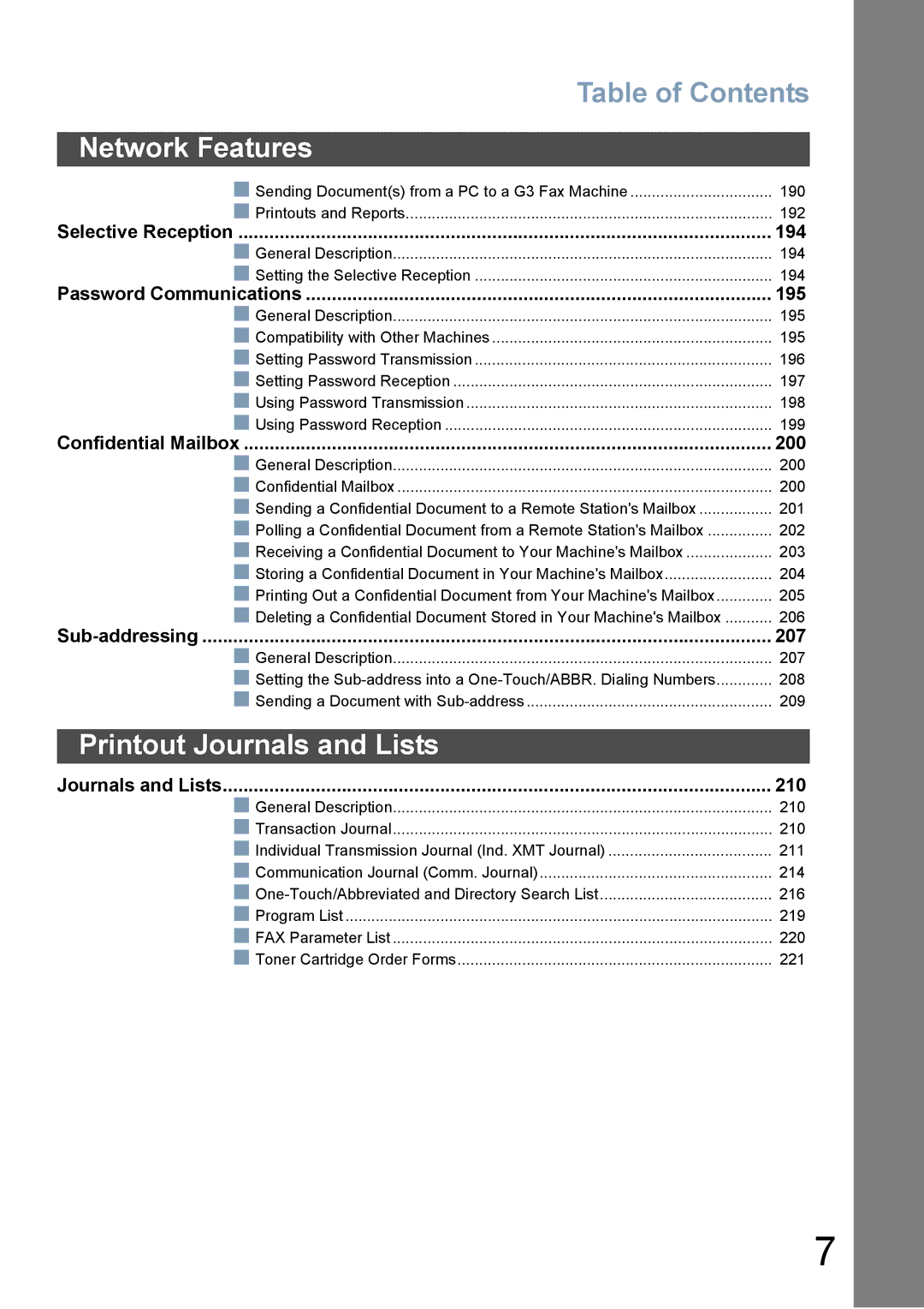 Panasonic DX-800 appendix Printout Journals and Lists 