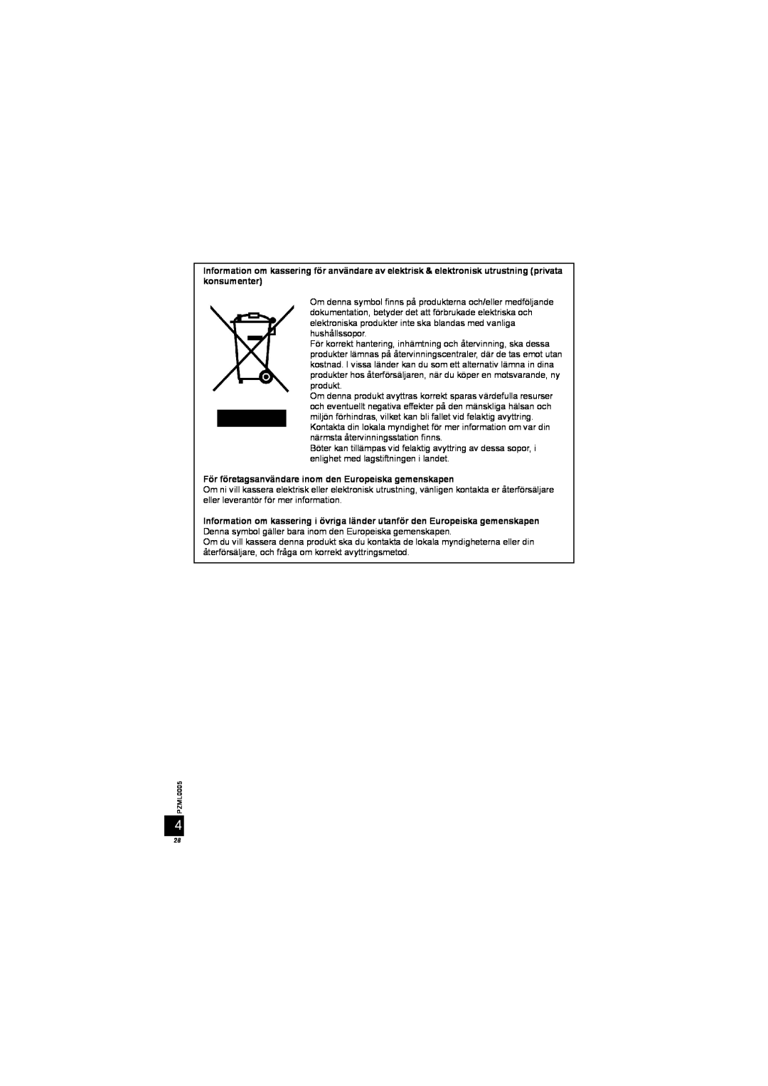 Panasonic DY-WL10 manual För företagsanvändare inom den Europeiska gemenskapen 