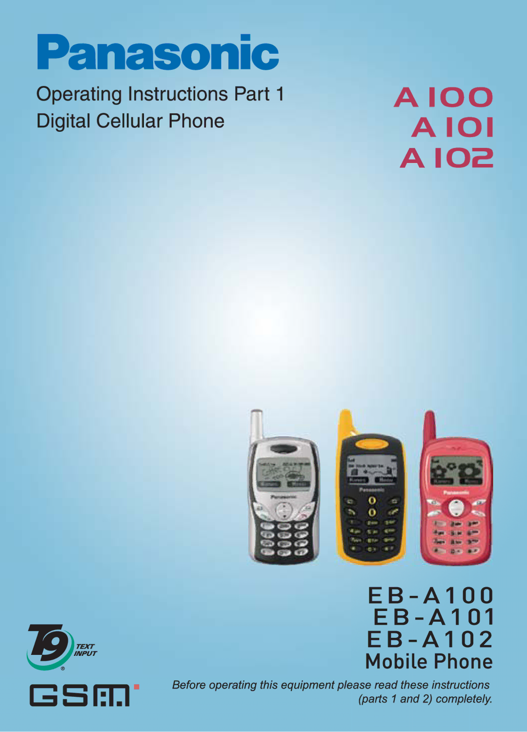 Panasonic EB-A100 manual 