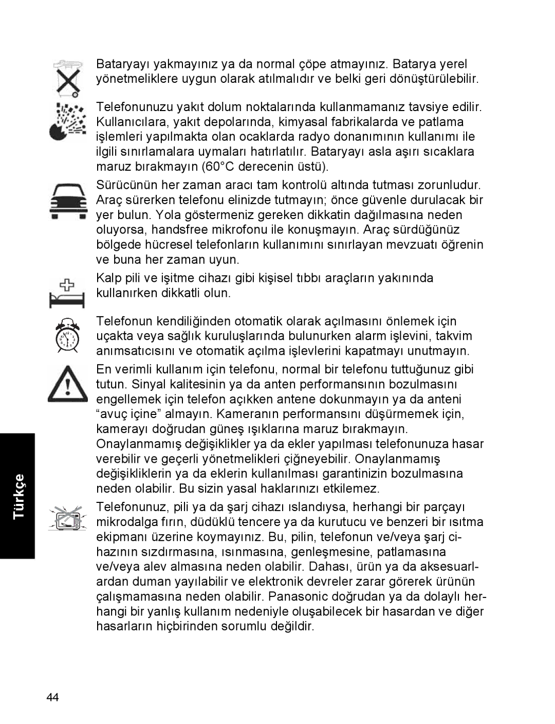 Panasonic EB-A200 operating instructions Türkçe 