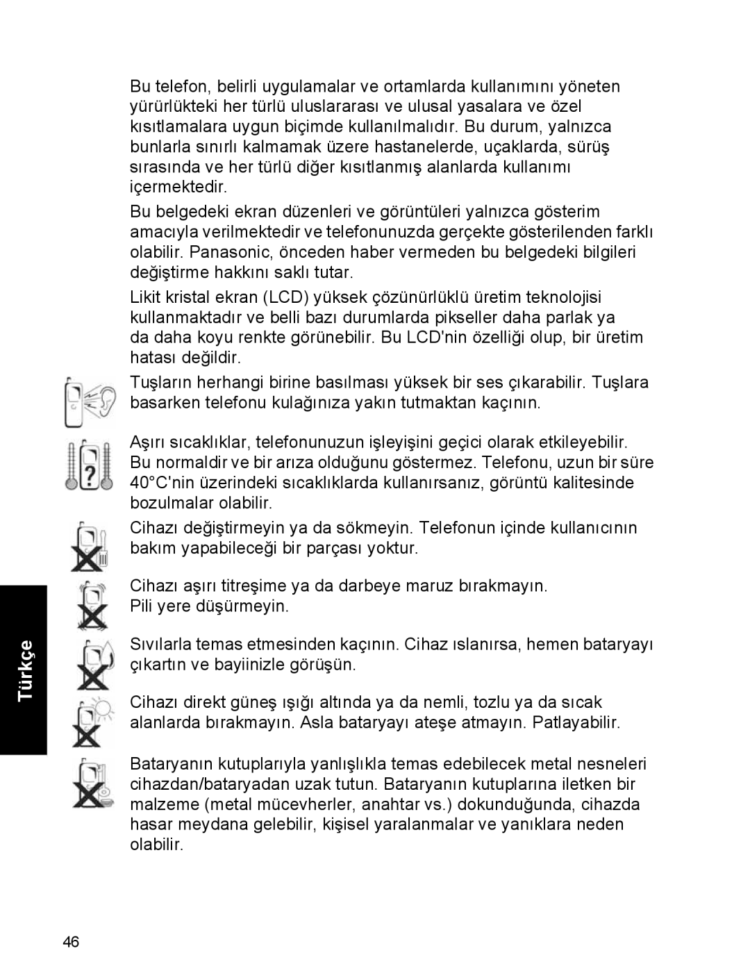 Panasonic EB-A200 operating instructions Türkçe 