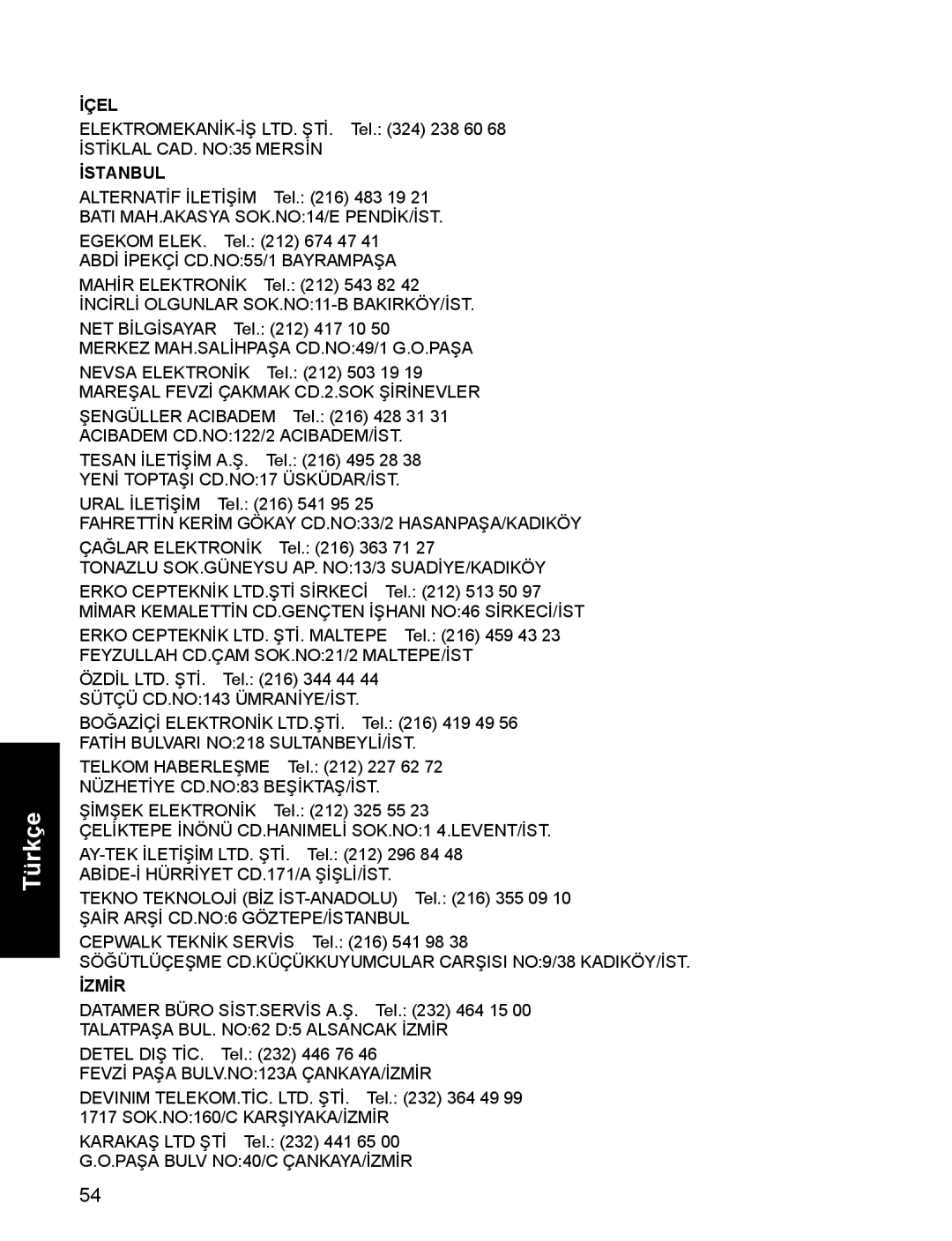 Panasonic EB-A200 operating instructions İçel 