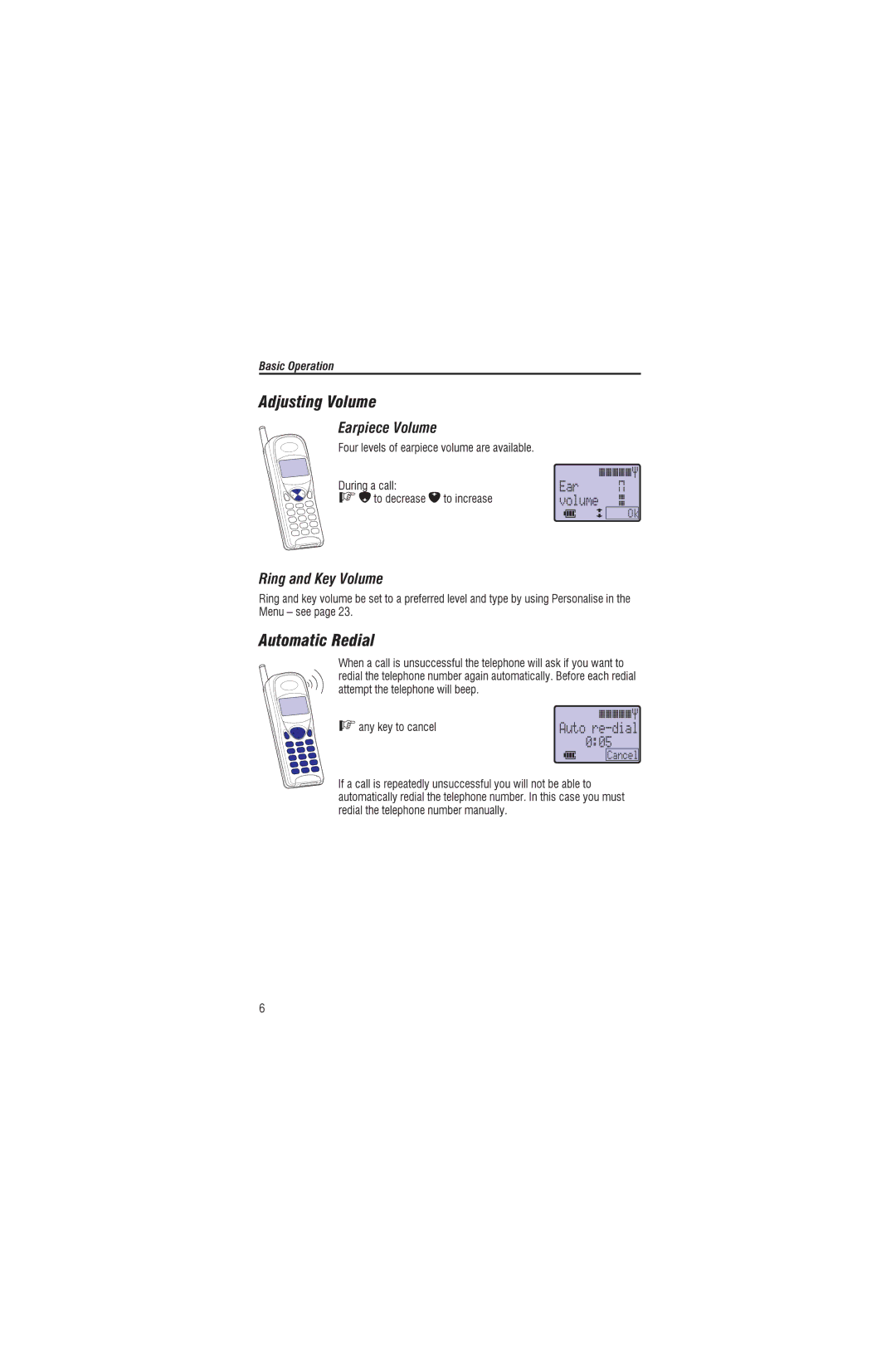 Panasonic EB-G450 operating instructions Ring, Ear, 005, Volume 