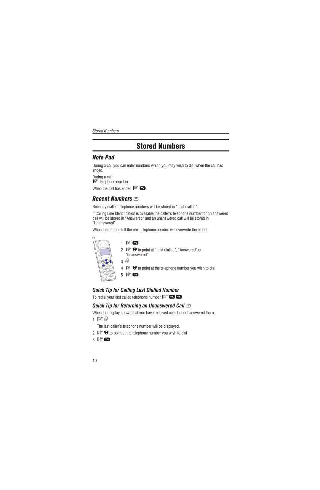 Panasonic EB-G450 operating instructions Received, QuickToredial Tipyour f st Callingcalled 